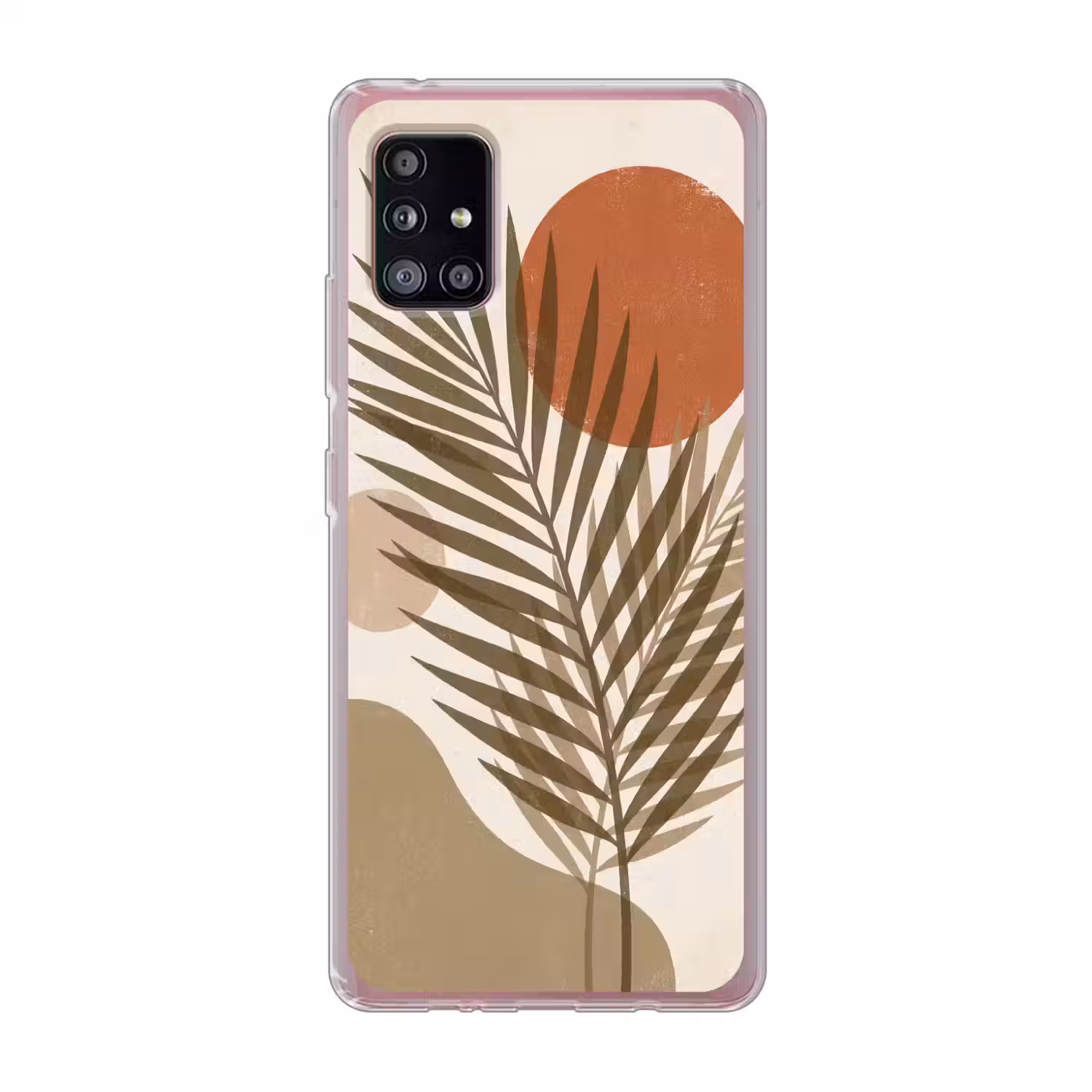 Planten - Bladeren - Abstract - Modern - Beige Telefoonhoesje Samsung Galaxy A51 5G klein -3d