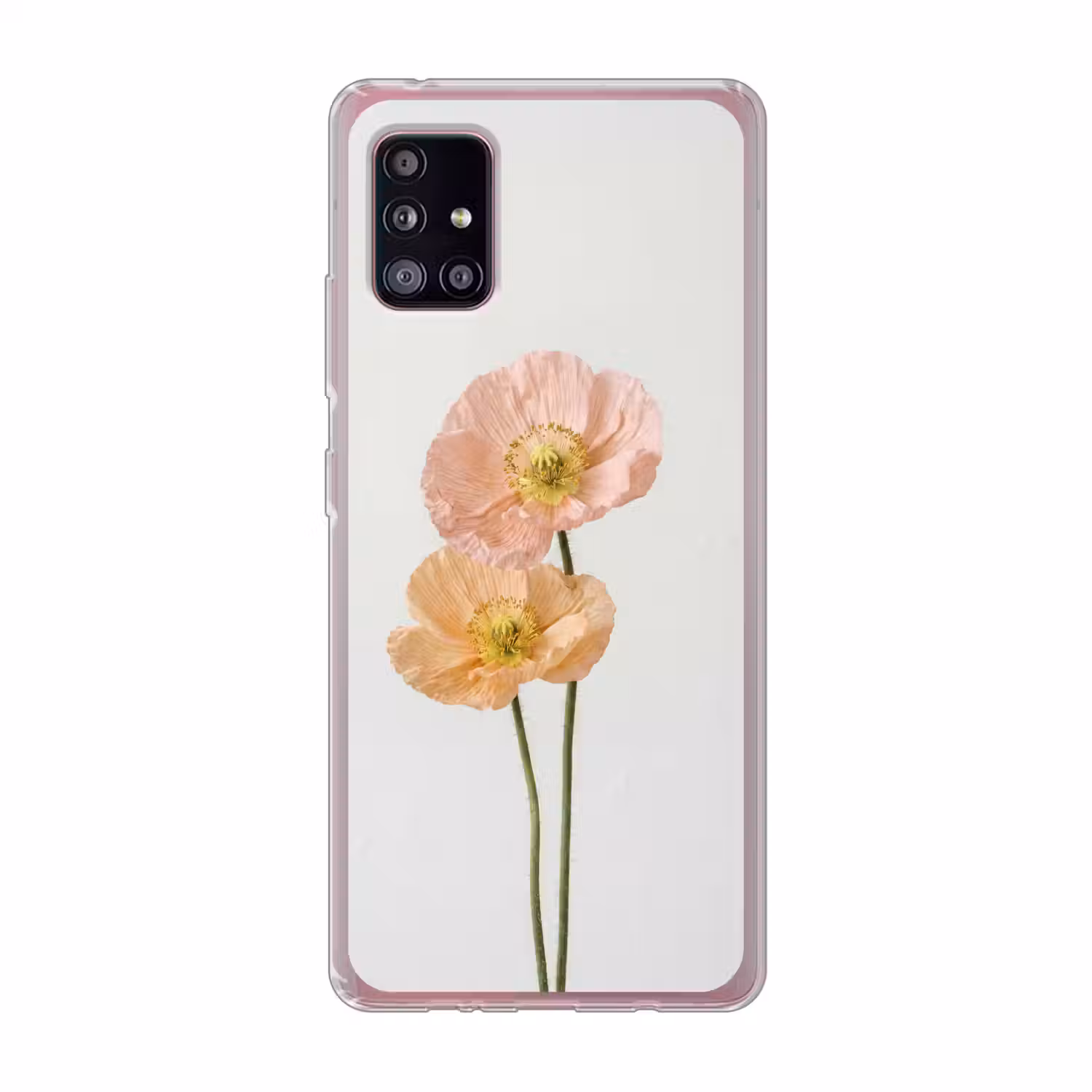 Papavers - Botanisch - Roze Telefoonhoesje Samsung Galaxy A51 5G klein -3d