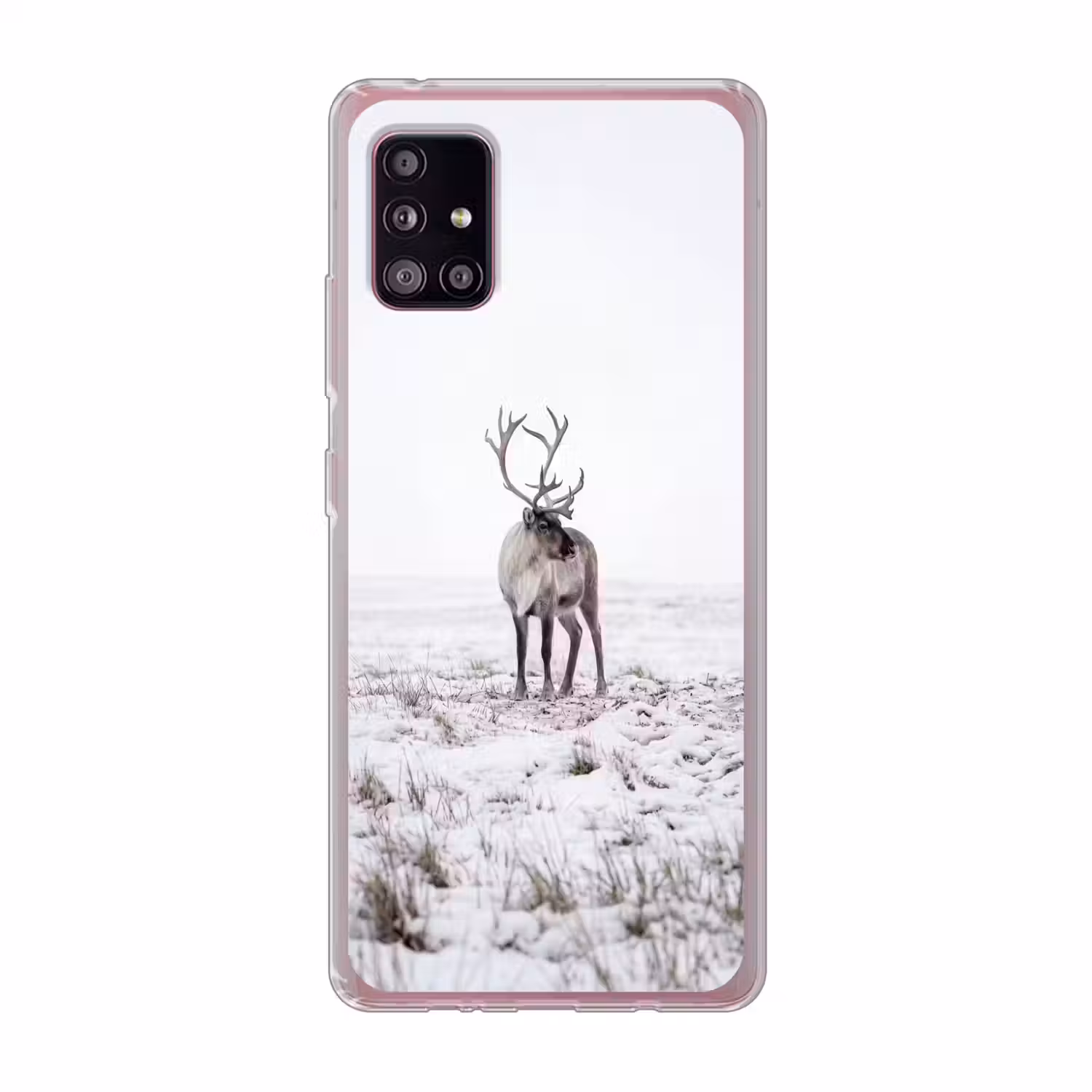 Rendier - Gewei - Sneeuw - Winter Telefoonhoesje Samsung Galaxy A51 5G klein -3d