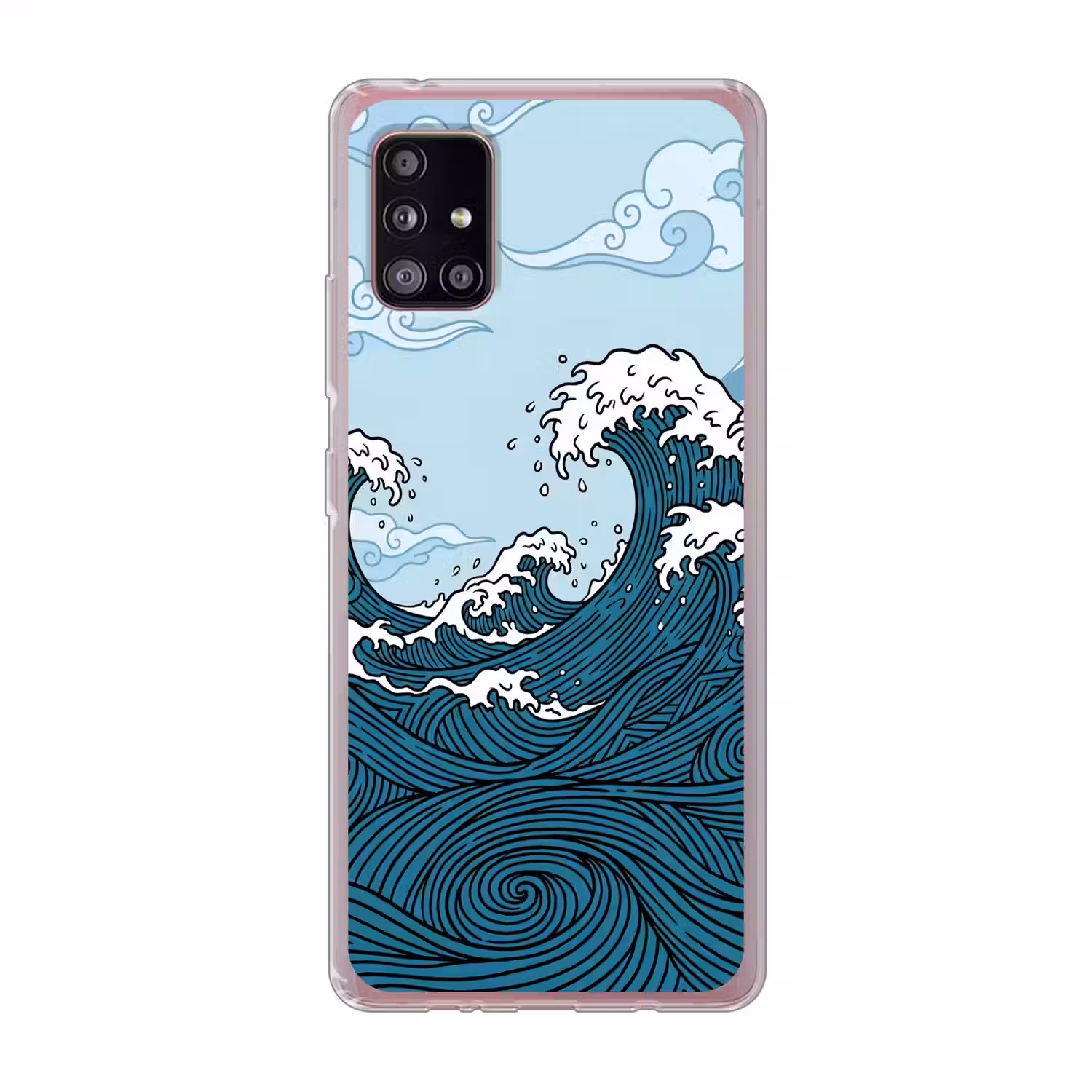 Zee - Golven - Japans - Natuur - Blauw Telefoonhoesje Samsung Galaxy A51 5G klein -3d