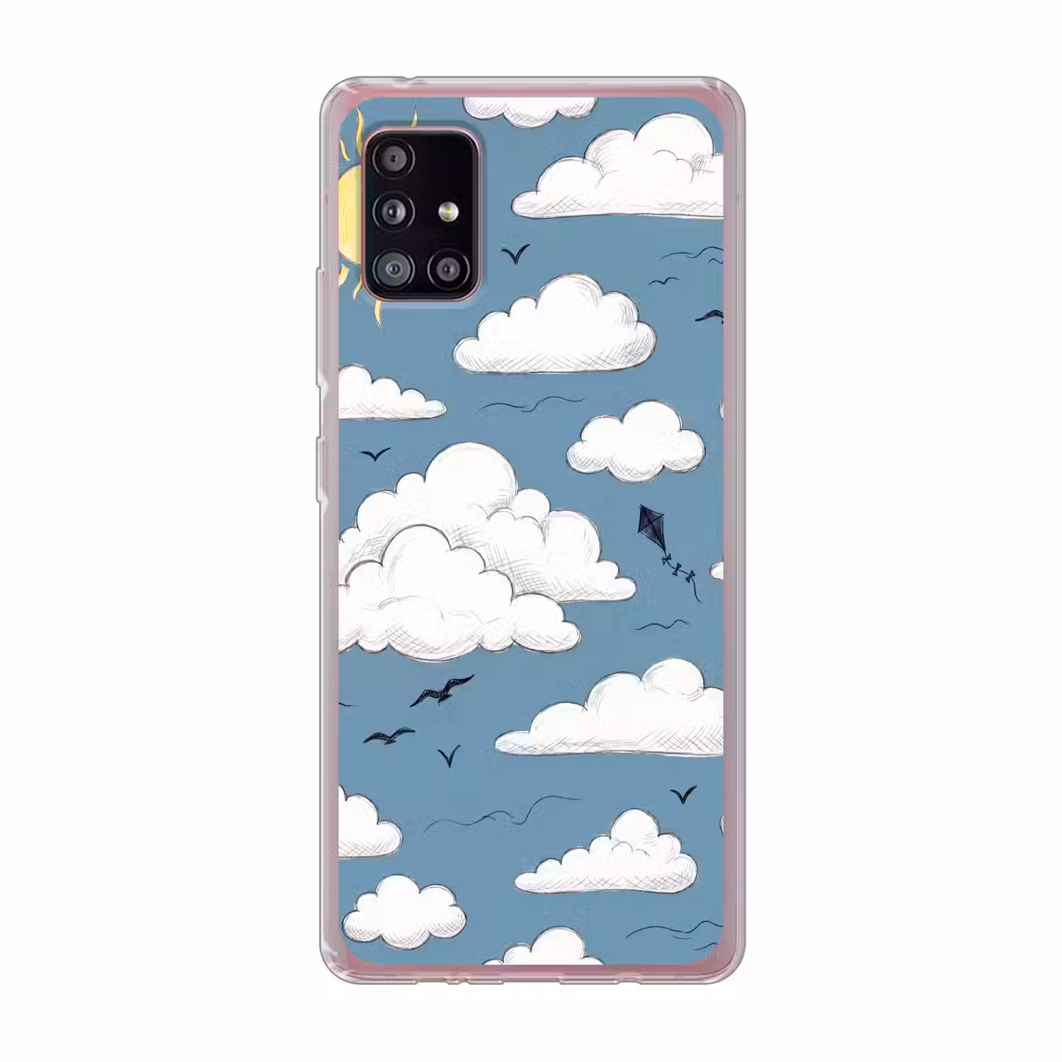 Lucht - Zon - Wolken - Natuur - Blauw Telefoonhoesje Samsung Galaxy A51 5G klein -3d