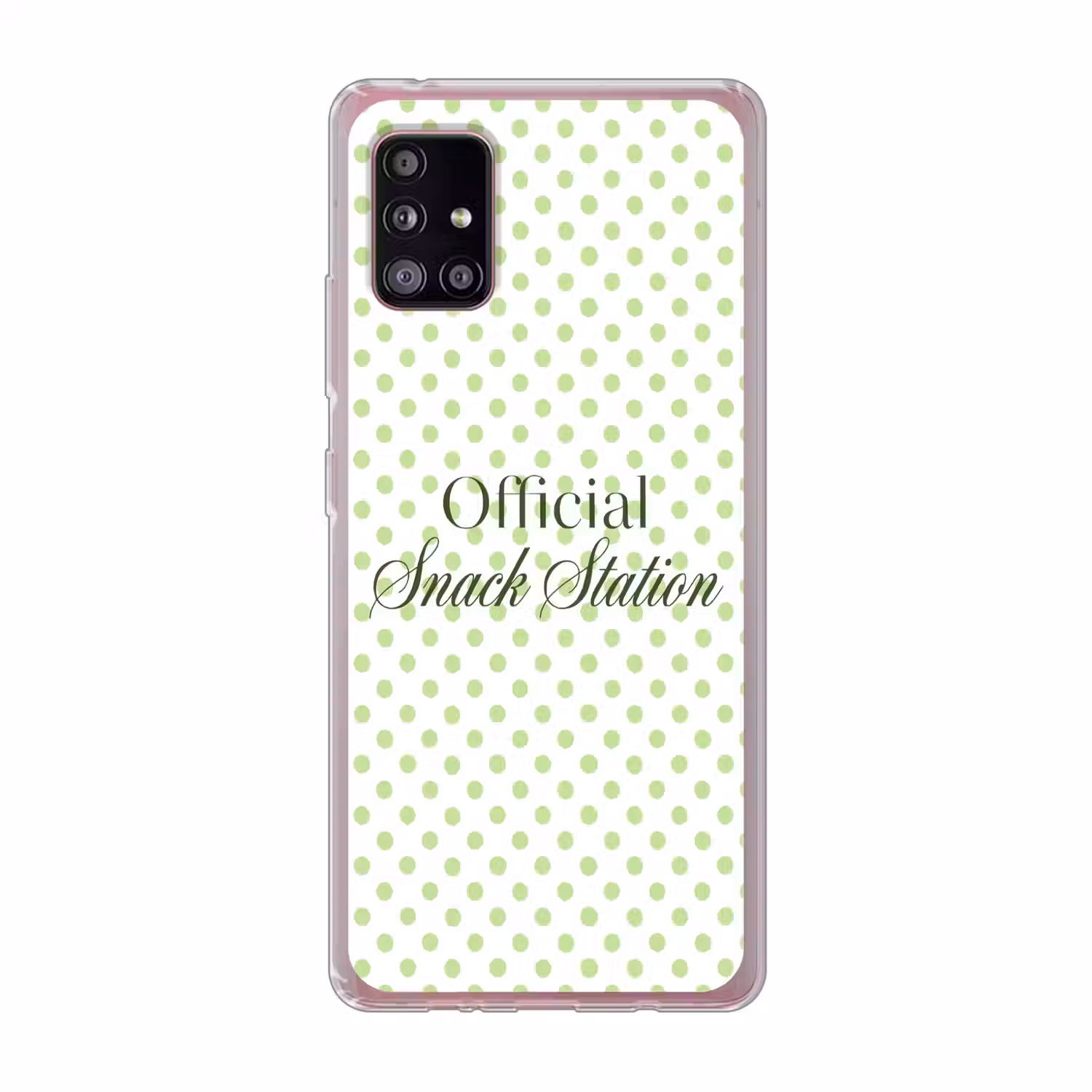 Snack Station - Groen - Stippen Telefoonhoesje Samsung Galaxy A51 5G klein -3d
