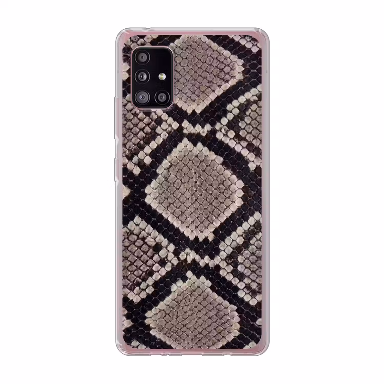 Slangenleer - Patroon - Beige Telefoonhoesje Samsung Galaxy A51 5G klein -3d