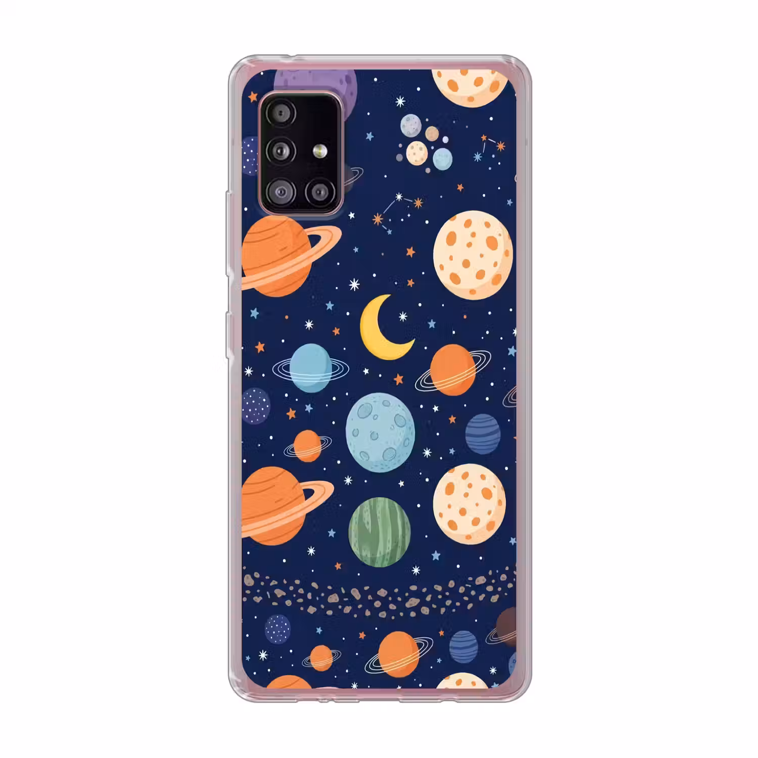 Ruimte - Planeten - Kleurrijk Telefoonhoesje Samsung Galaxy A51 5G klein -3d