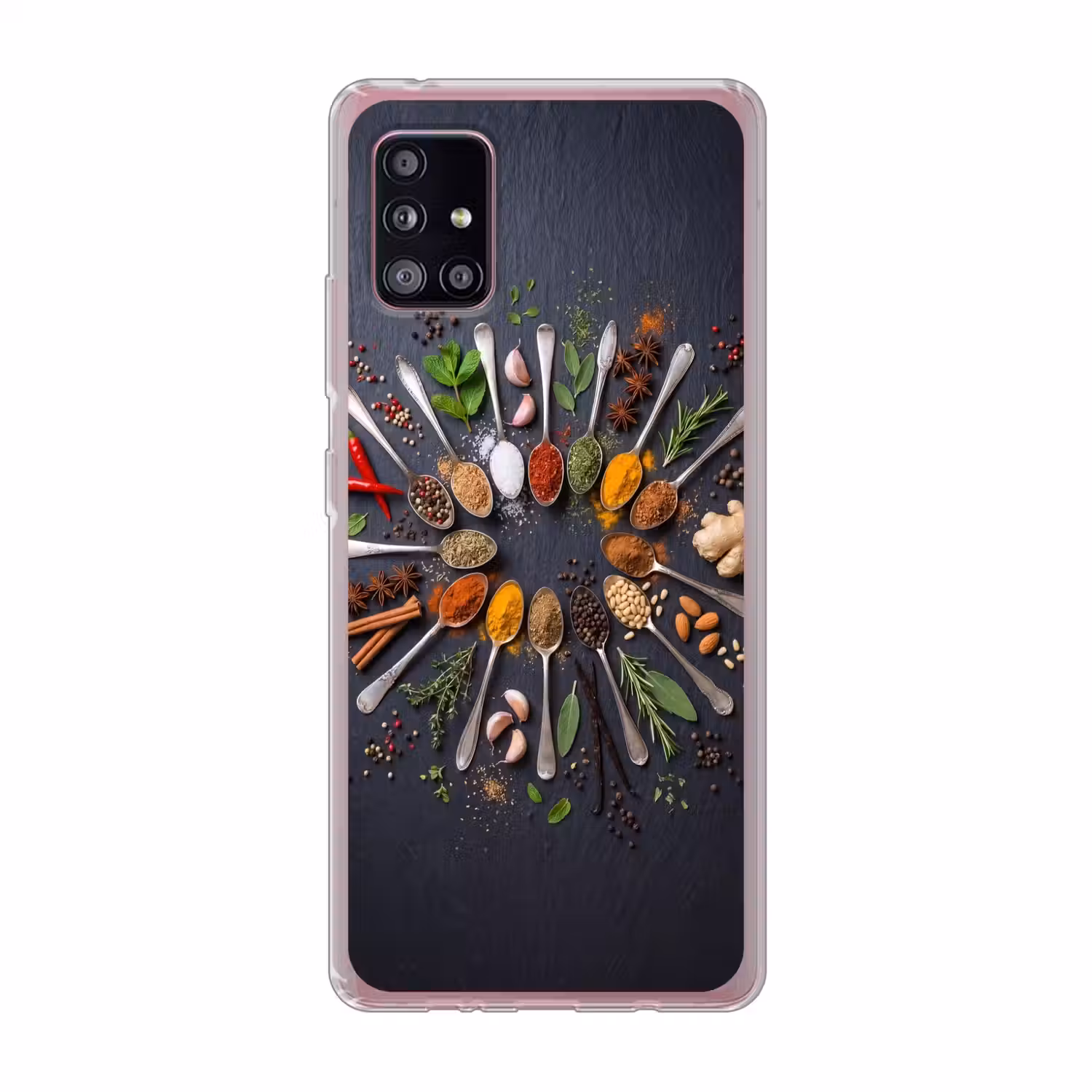 Kruiden - Lepels - Culinair - Kleurrijk - Sfeervol Telefoonhoesje Samsung Galaxy A51 5G klein -3d
