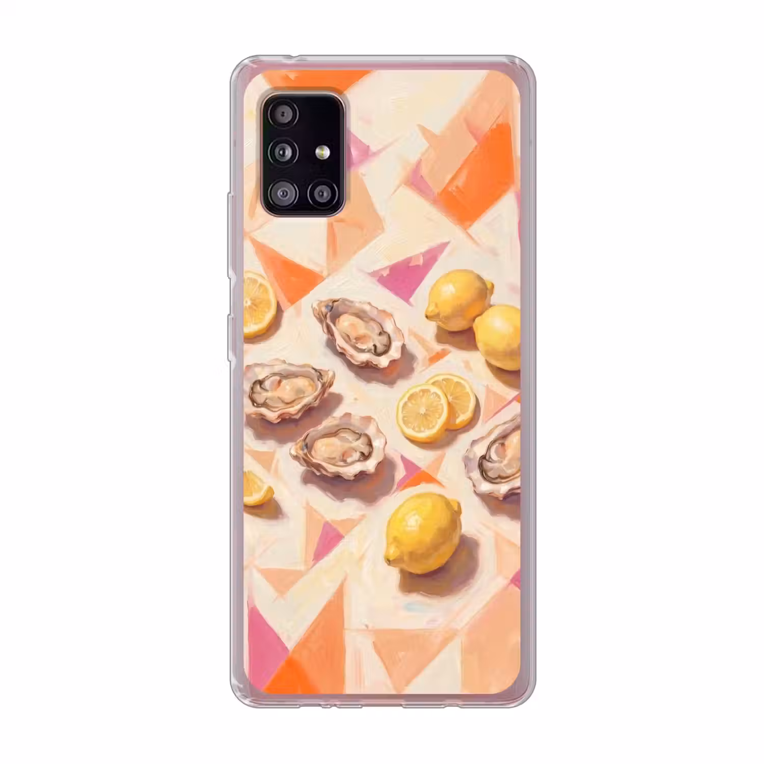 Stilleven - Citroenen - Oesters - Abstract - Oranje Telefoonhoesje Samsung Galaxy A51 5G klein -3d