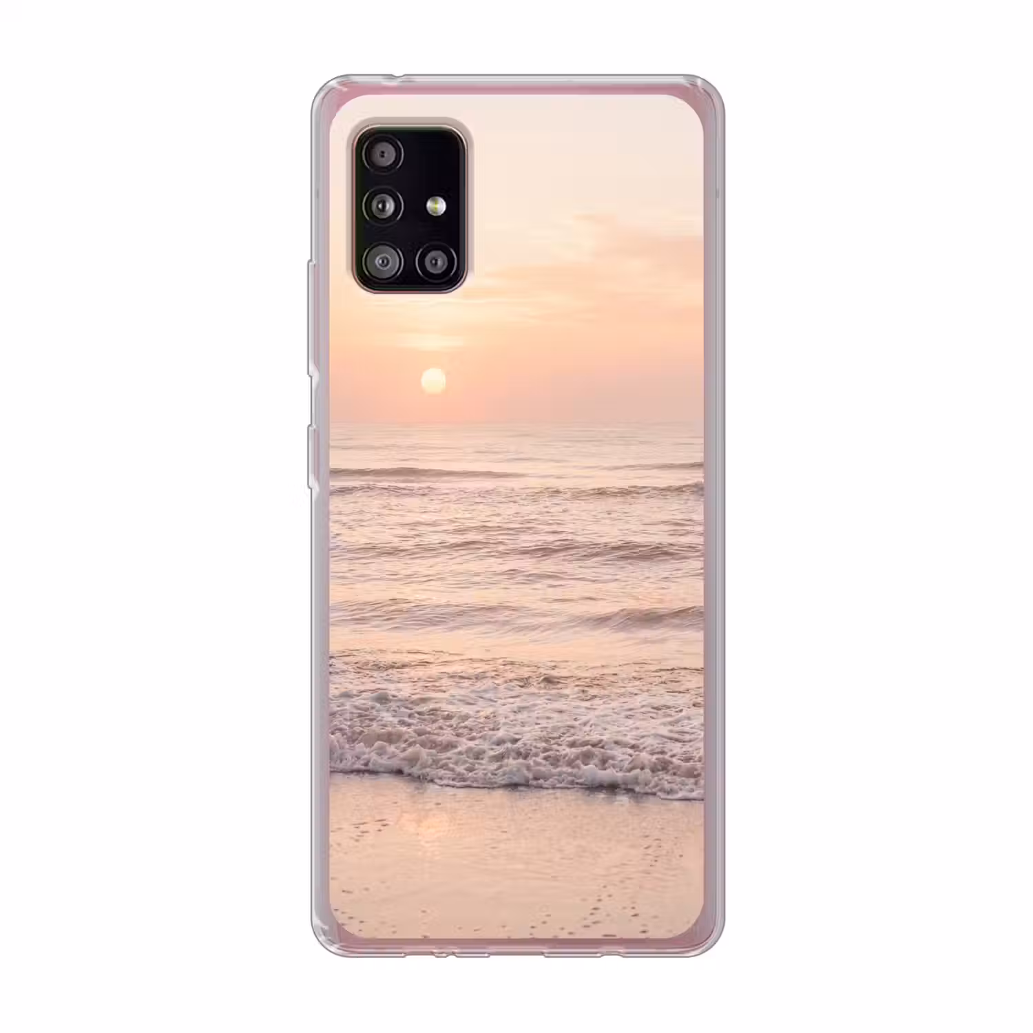 Zon - Strand - Roze Telefoonhoesje Samsung Galaxy A51 5G klein -3d