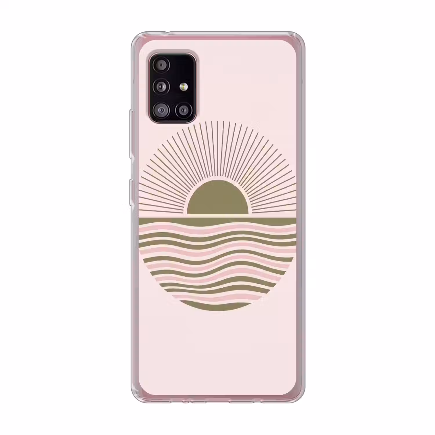Zon - Zee - Abstract - Modern - Roze Telefoonhoesje Samsung Galaxy A51 5G klein -3d