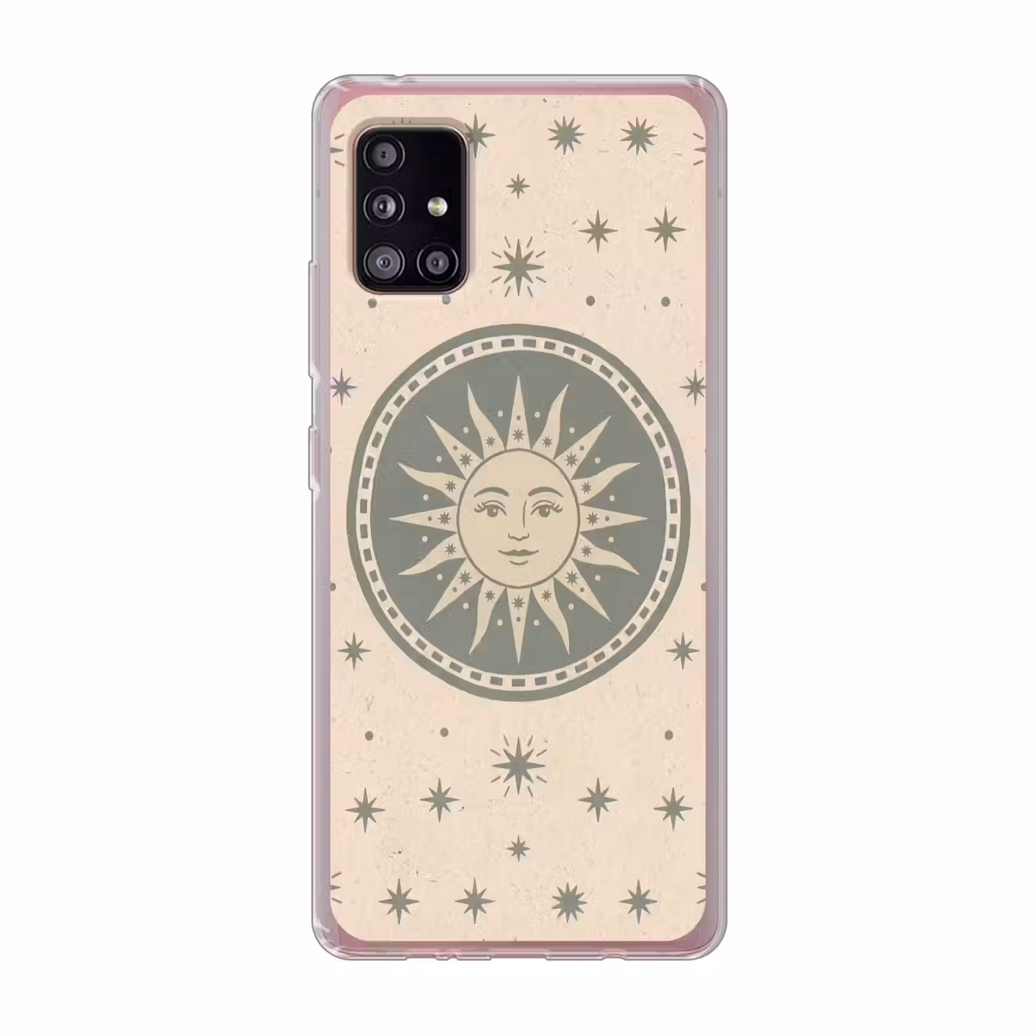 Zon - Sterren - Astrologie - Vintage - Groen Telefoonhoesje Samsung Galaxy A51 5G klein -3d