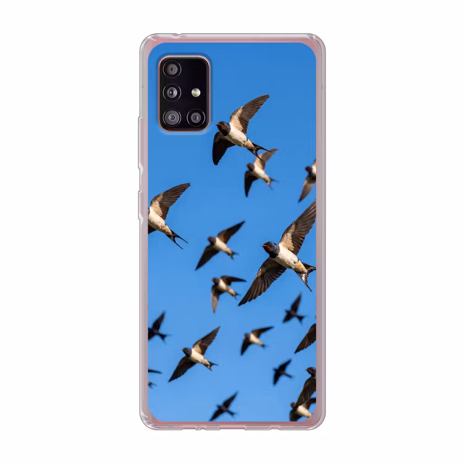 Zwaluwen - Vliegen - Blauw Telefoonhoesje Samsung Galaxy A51 5G klein -3d
