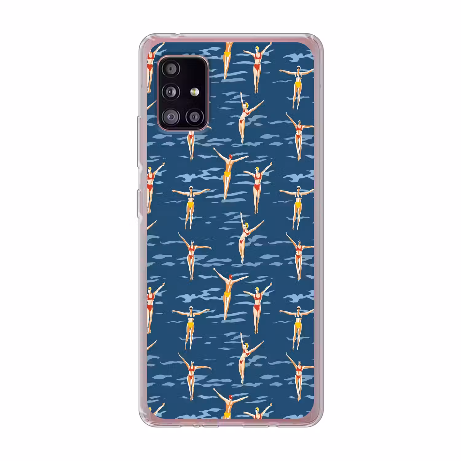 Zwemsters- Retro - Blauw Telefoonhoesje Samsung Galaxy A51 5G klein 373 -3d