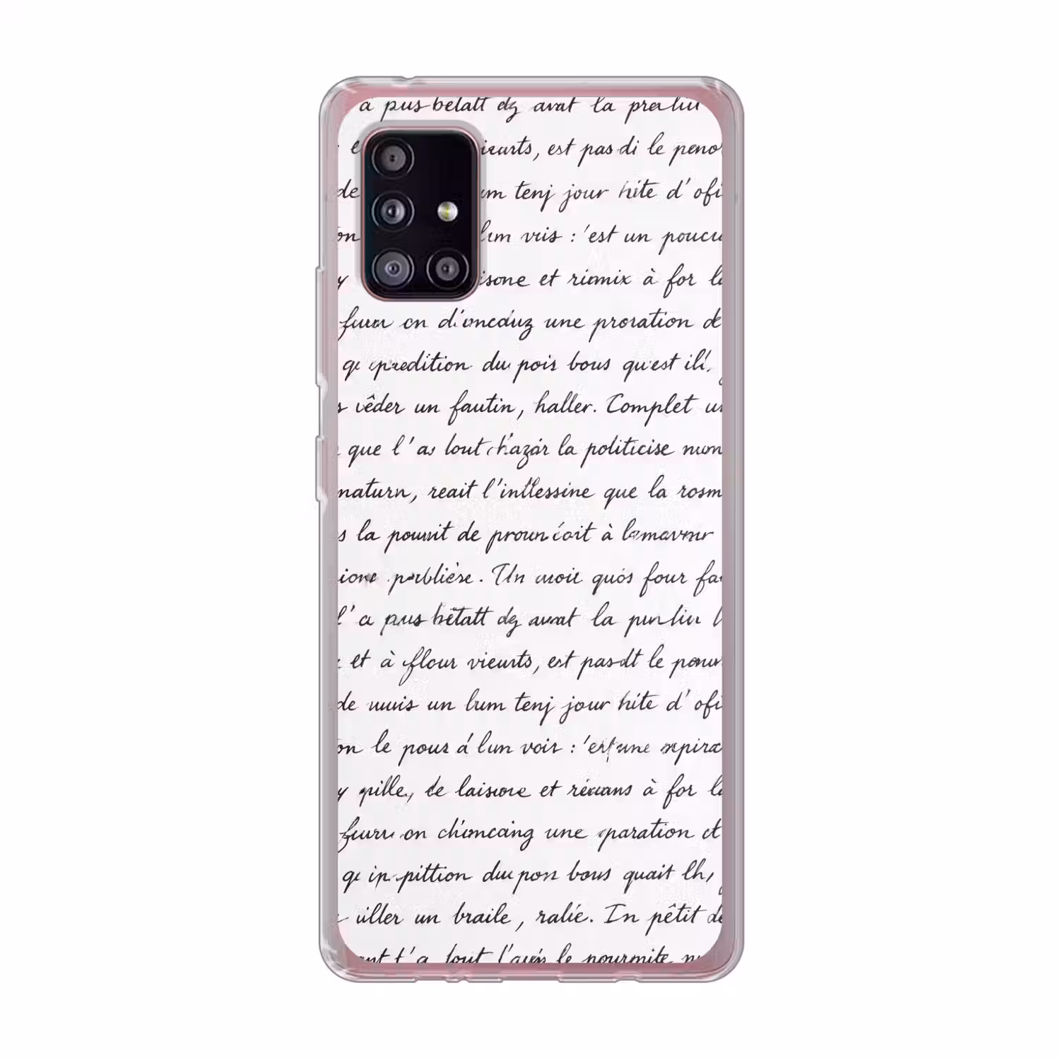 Tekst - Handschrift - Klassiek - ZwartWit Telefoonhoesje Samsung Galaxy A51 5G klein -3d