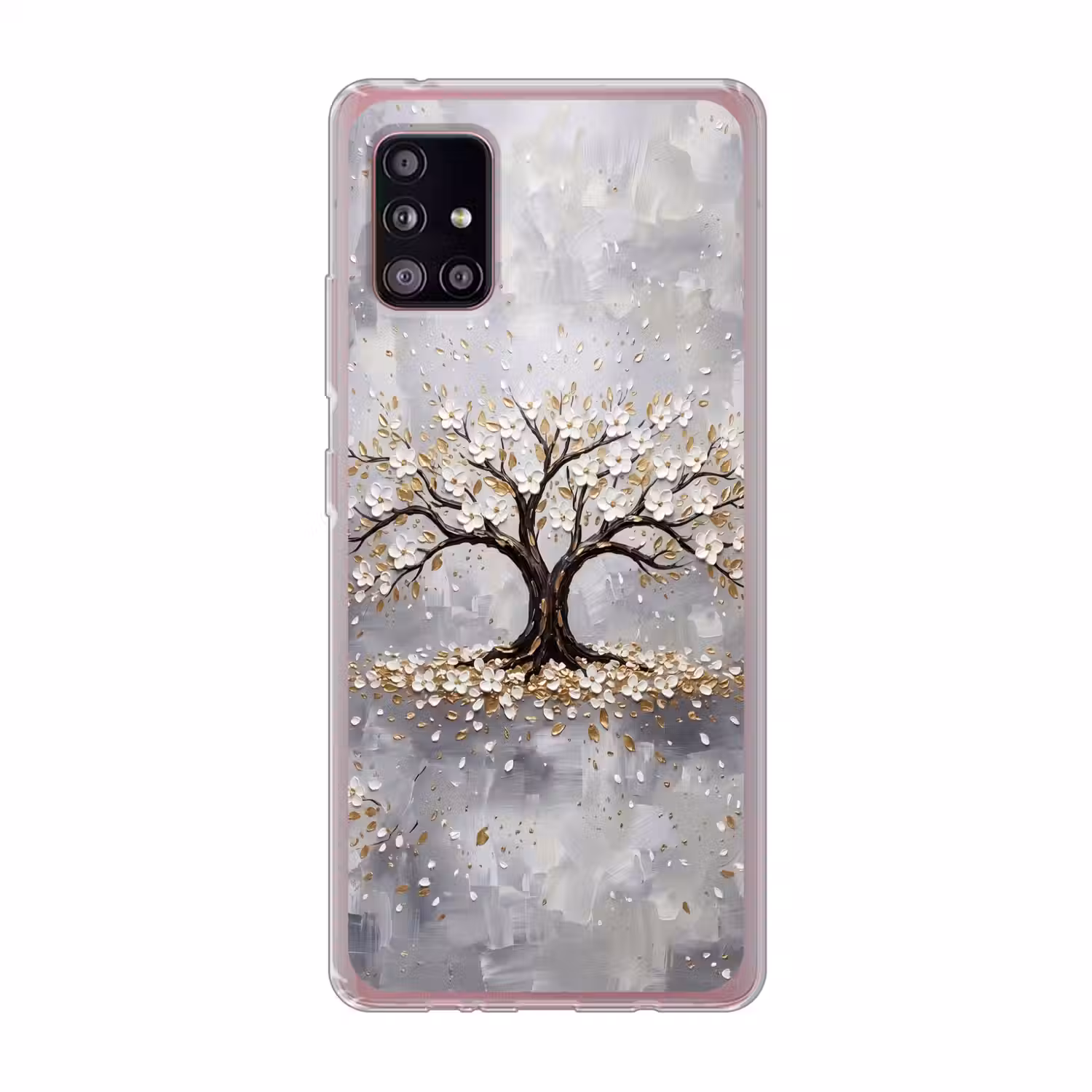 Boom - Bloemen - Natuur - Abstract - Wit Telefoonhoesje Samsung Galaxy A51 5G klein -3d