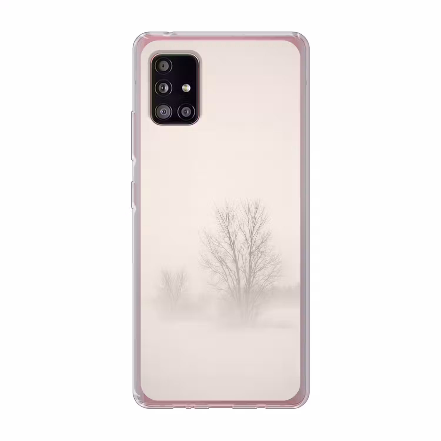 Boom - Mist - Sneeuw - Winter - Minimalistisch Telefoonhoesje Samsung Galaxy A51 5G klein -3d