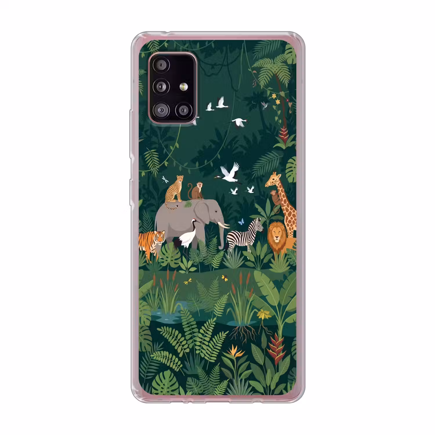 Tropisch - Jungle - Groen Telefoonhoesje Samsung Galaxy A51 5G klein -3d