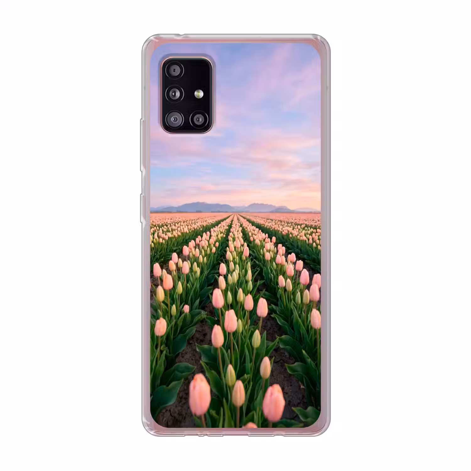 Tulpen - Landschap - Roze Telefoonhoesje Samsung Galaxy A51 5G klein -3d