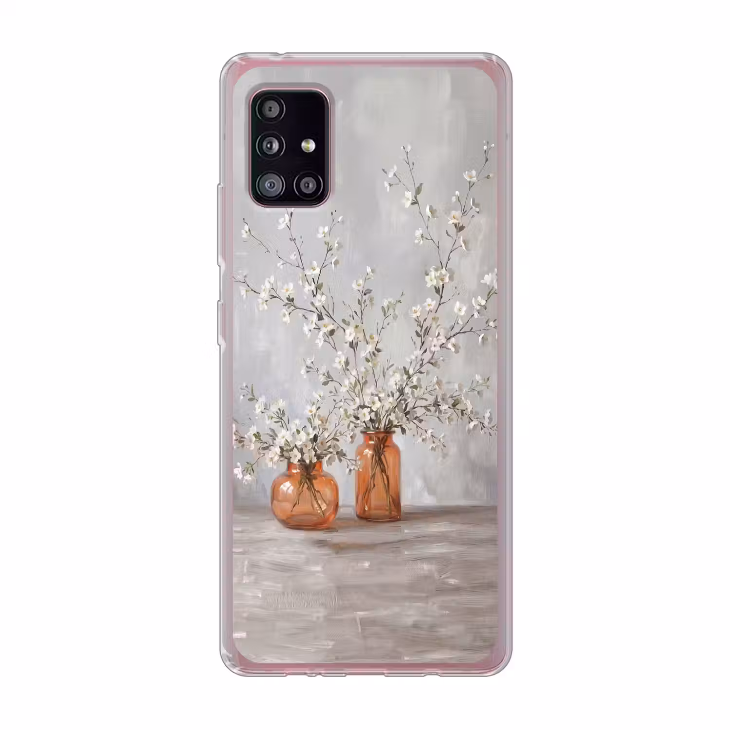 Vazen - Bloemen - Oranje Telefoonhoesje Samsung Galaxy A51 5G klein -3d