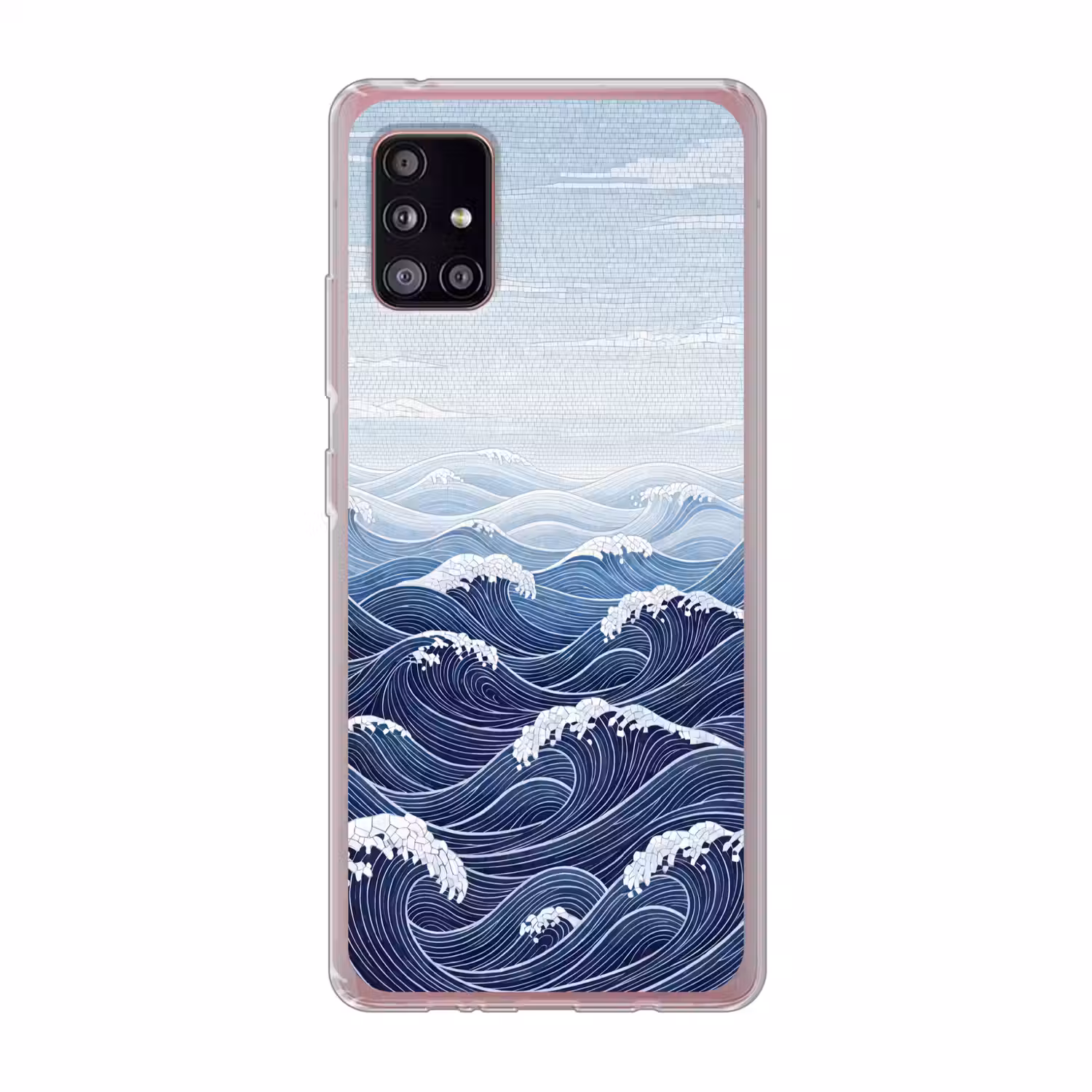 Water - Mozaïek - Landschap - Modern - Blauw Telefoonhoesje Samsung Galaxy A51 5G klein -3d