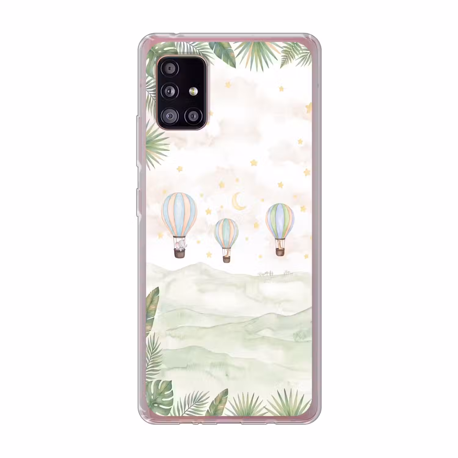 Aquarel - Luchtballonnen - Pastel Telefoonhoesje Samsung Galaxy A51 5G klein -3d