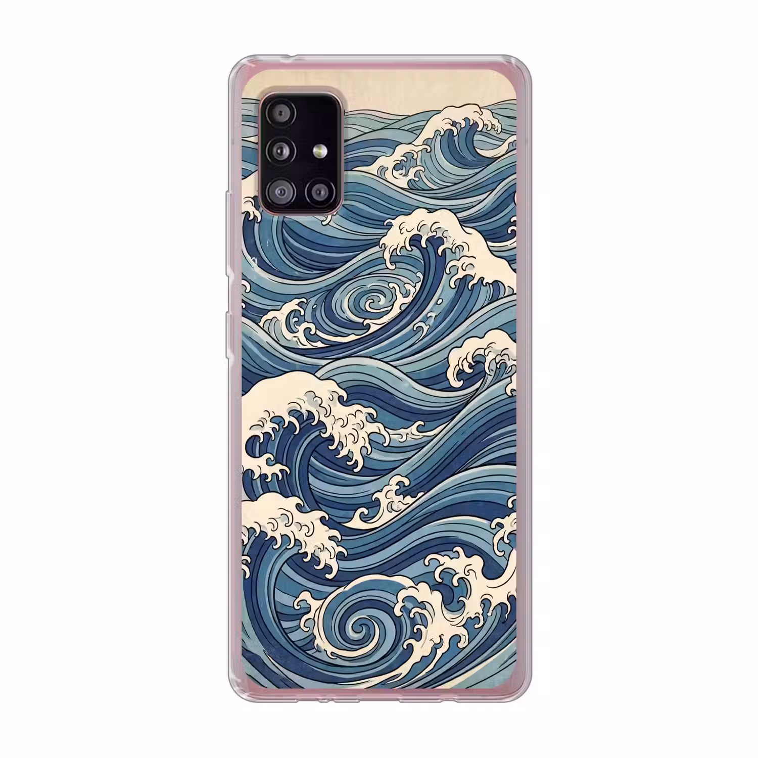 Golven - Zee - Natuur - Abstract - Blauw Telefoonhoesje Samsung Galaxy A51 5G klein -3d