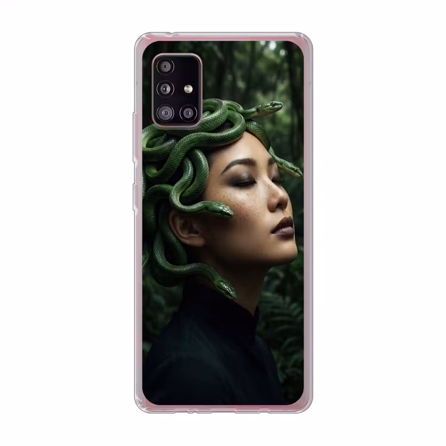 Vrouw - Slang - Natuur - Mystiek - Groen Telefoonhoesje Samsung Galaxy A51 5G klein -3d