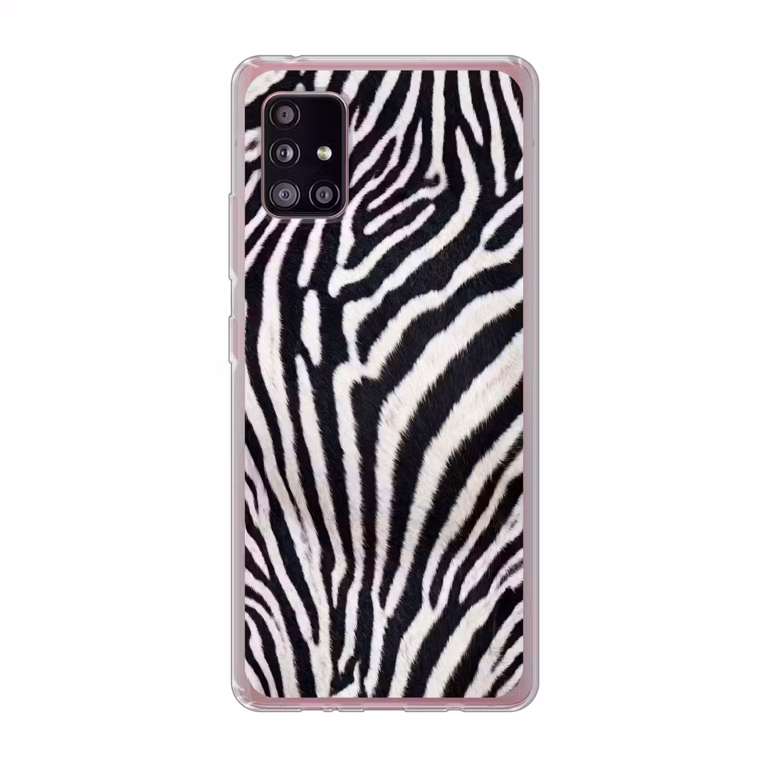 Zebra - Vacht - Klassiek - Zwart - Wit Telefoonhoesje Samsung Galaxy A51 5G klein -3d