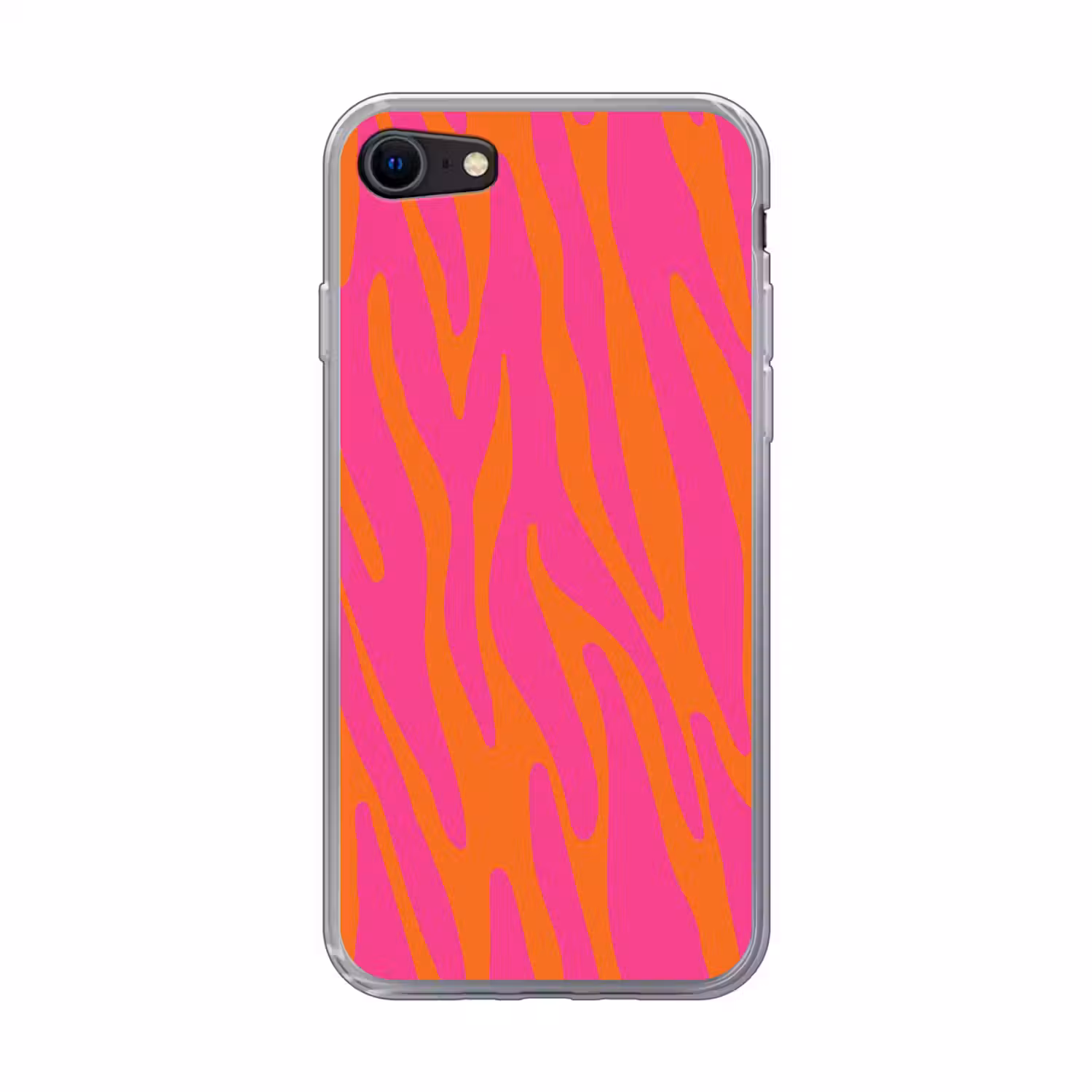 Zebraprint - Roze - Oranje - Dierenprint Telefoonhoesje iPhone 7 klein -3d