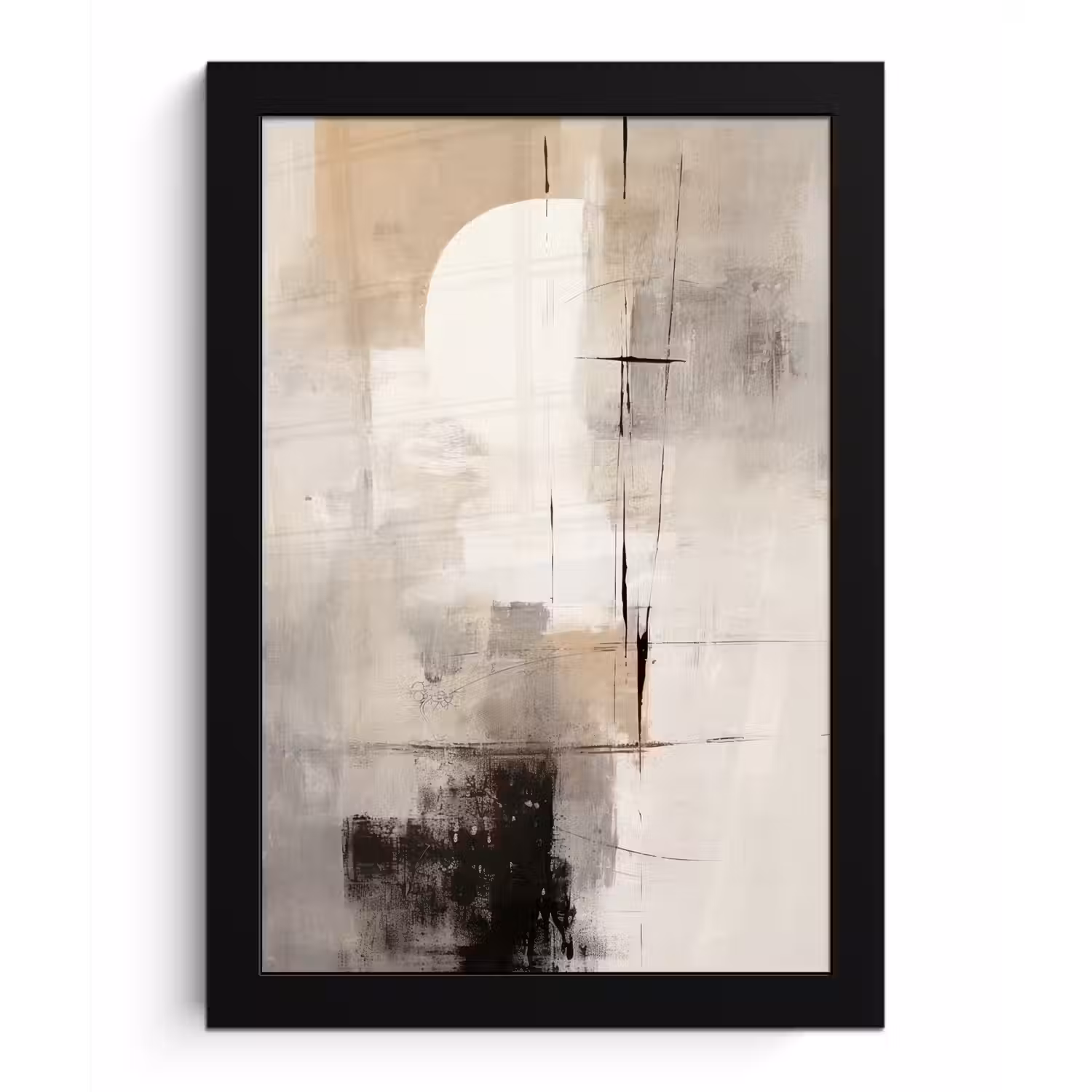 Abstract - Kunst - Grijs fotolijst zwart zonder passe partout klein -3d