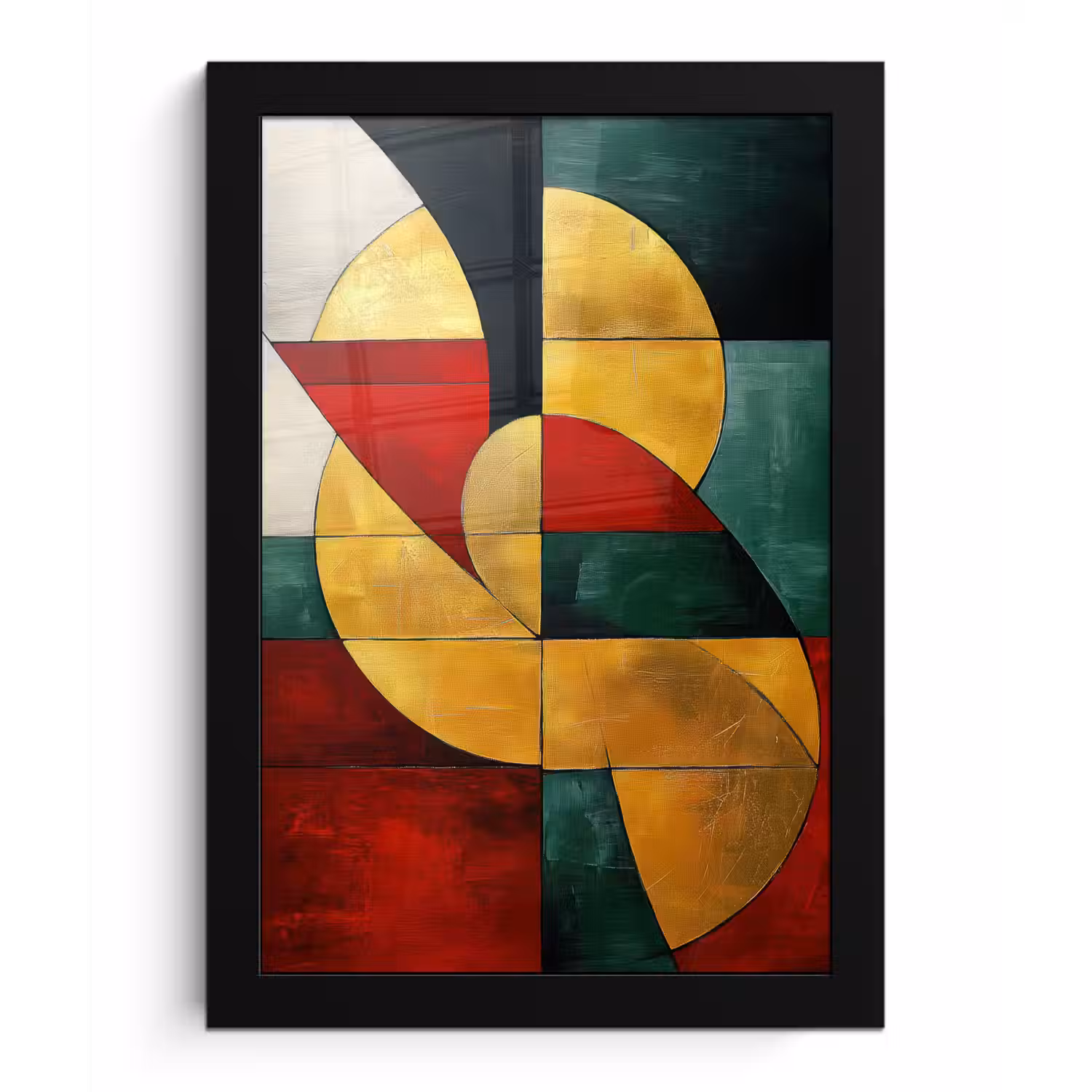 Abstract - Kerst - Goud - Rood - Groen fotolijst zwart zonder passe partout klein -3d