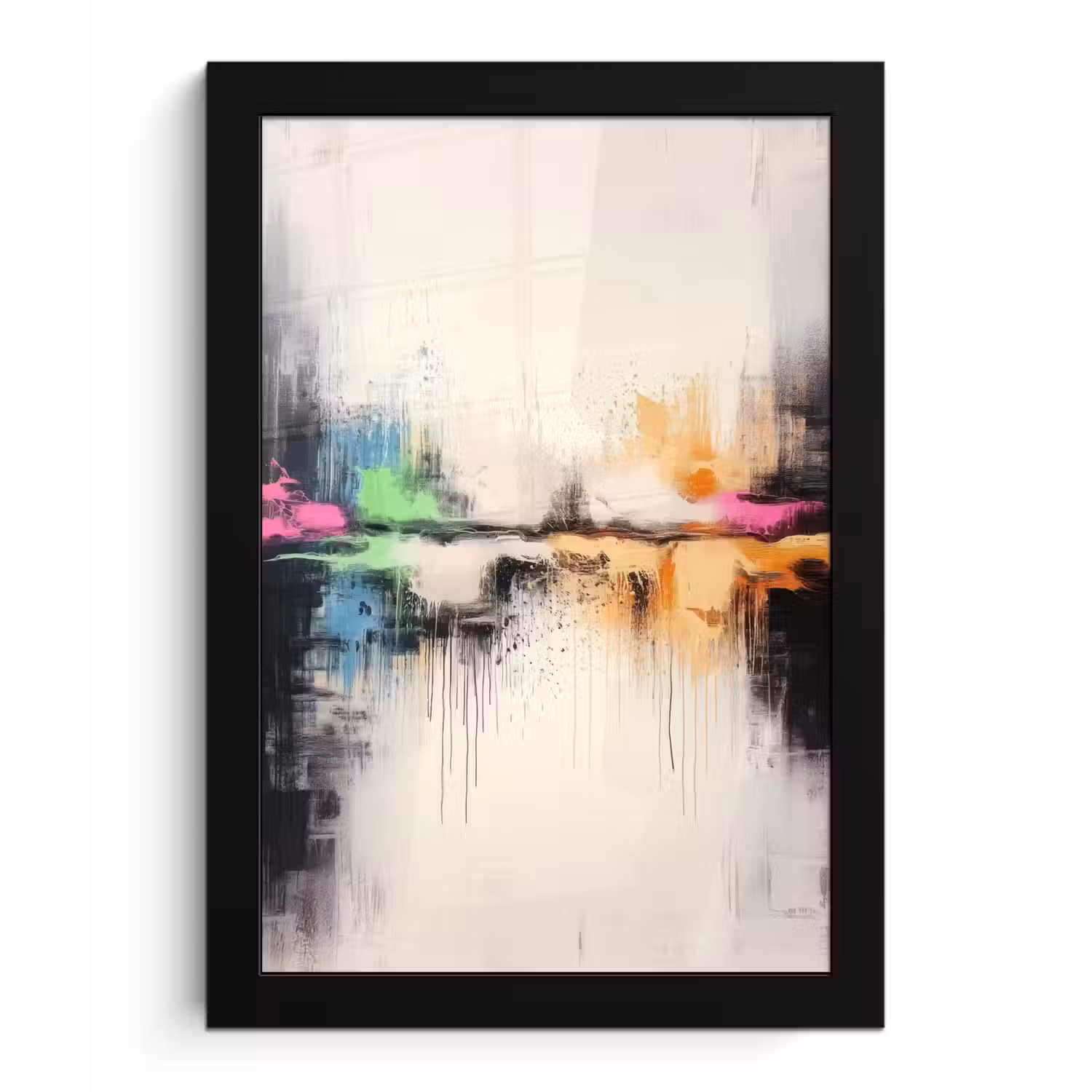Abstract - Kleurexplosie - Landschap fotolijst zwart zonder passe partout klein -3d