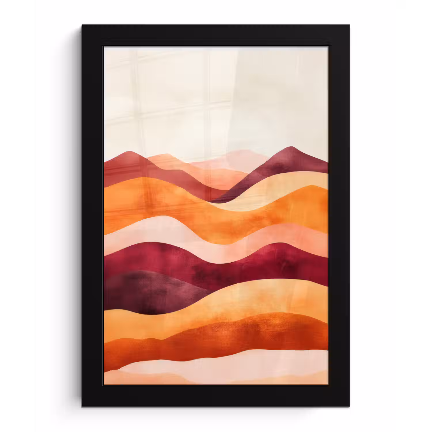 Abstract - Landschap - Golven fotolijst zwart zonder passe partout klein -3d