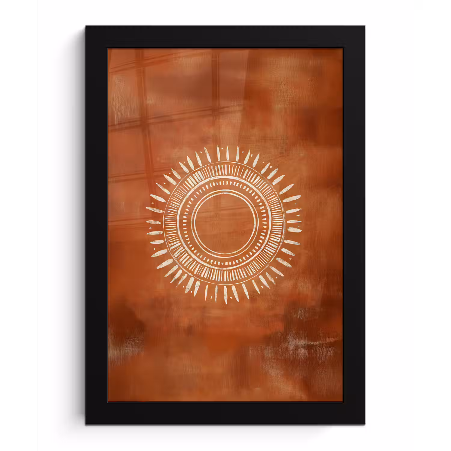 Abstract - Lijnen - Zonnestralen - Roodbruin fotolijst zwart zonder passe partout klein -3d