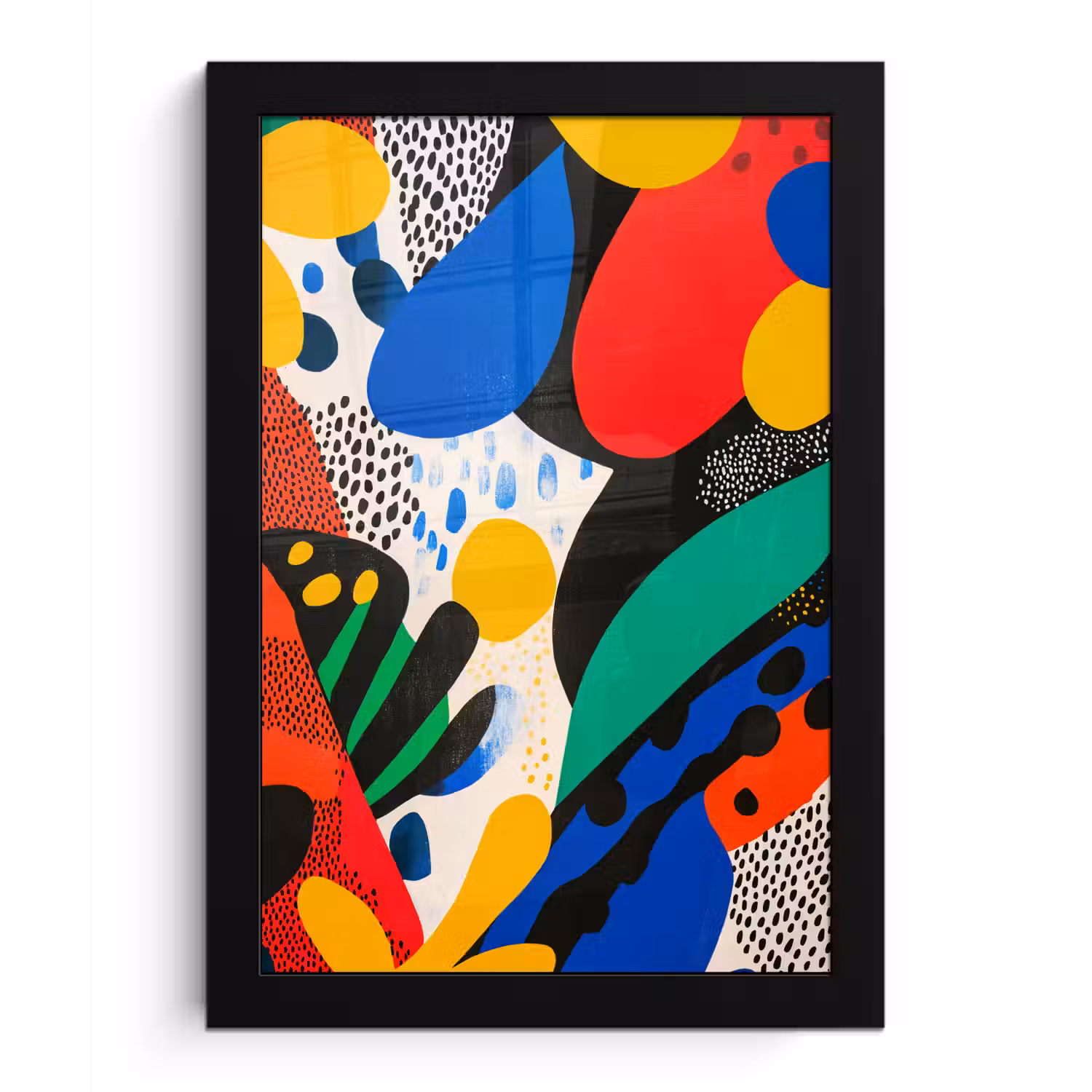 Abstract - Planten - Vormen - Kleurrijk fotolijst zwart zonder passe partout klein -3d