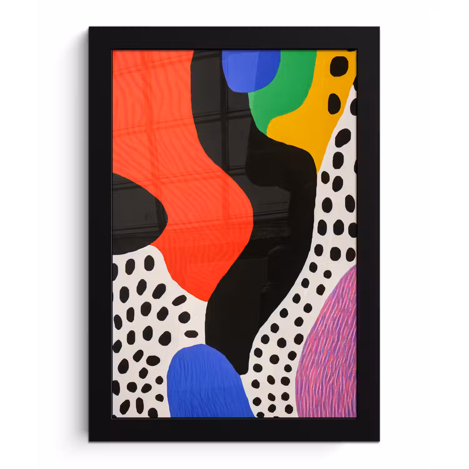 Abstract - Vormen - Kleuren - Stippen fotolijst zwart zonder passe partout klein -3d