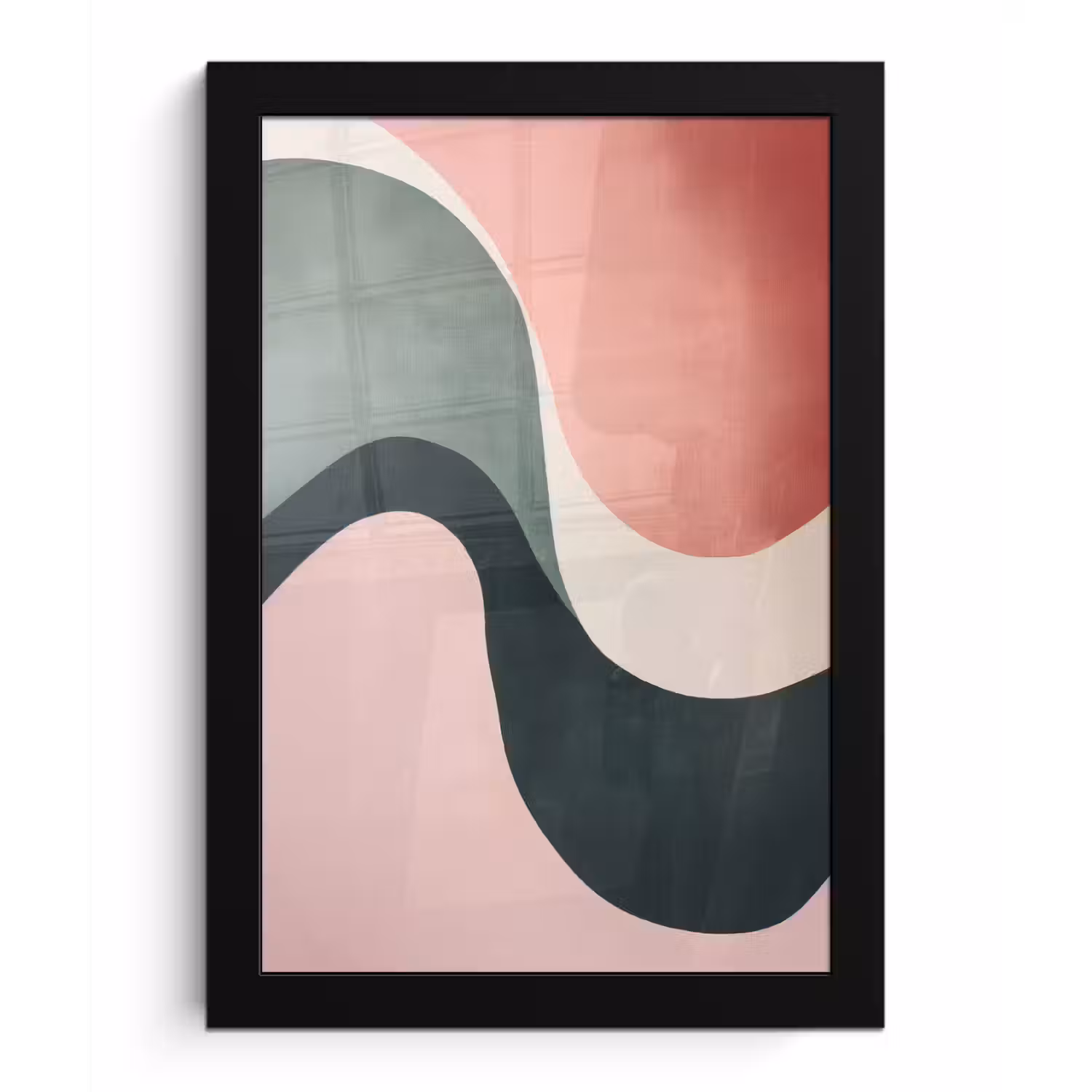 Abstract - Golven - Sierlijk - Roze fotolijst zwart zonder passe partout klein -3d