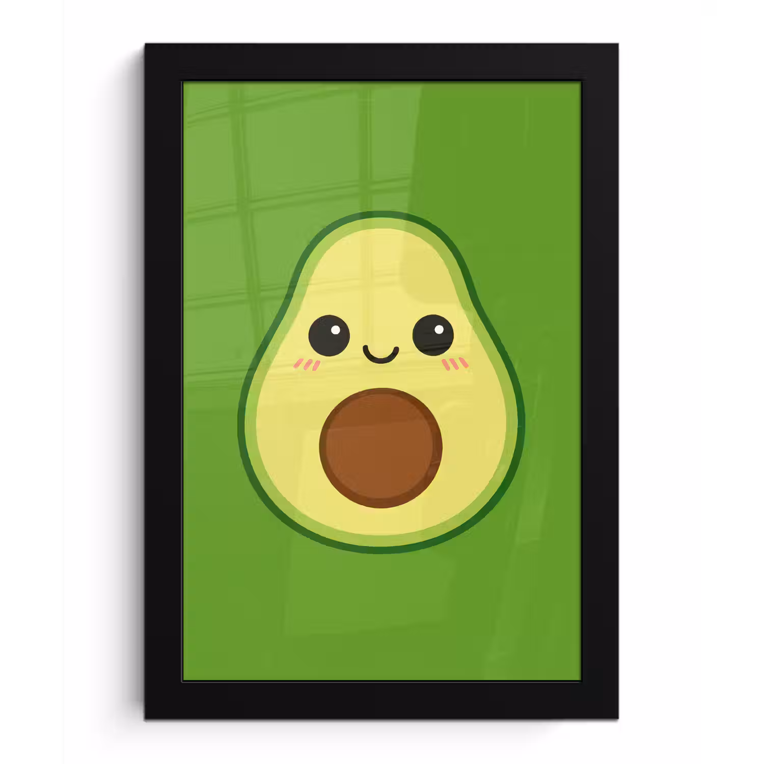 Avocado - Groen - Speels fotolijst zwart zonder passe partout klein -3d