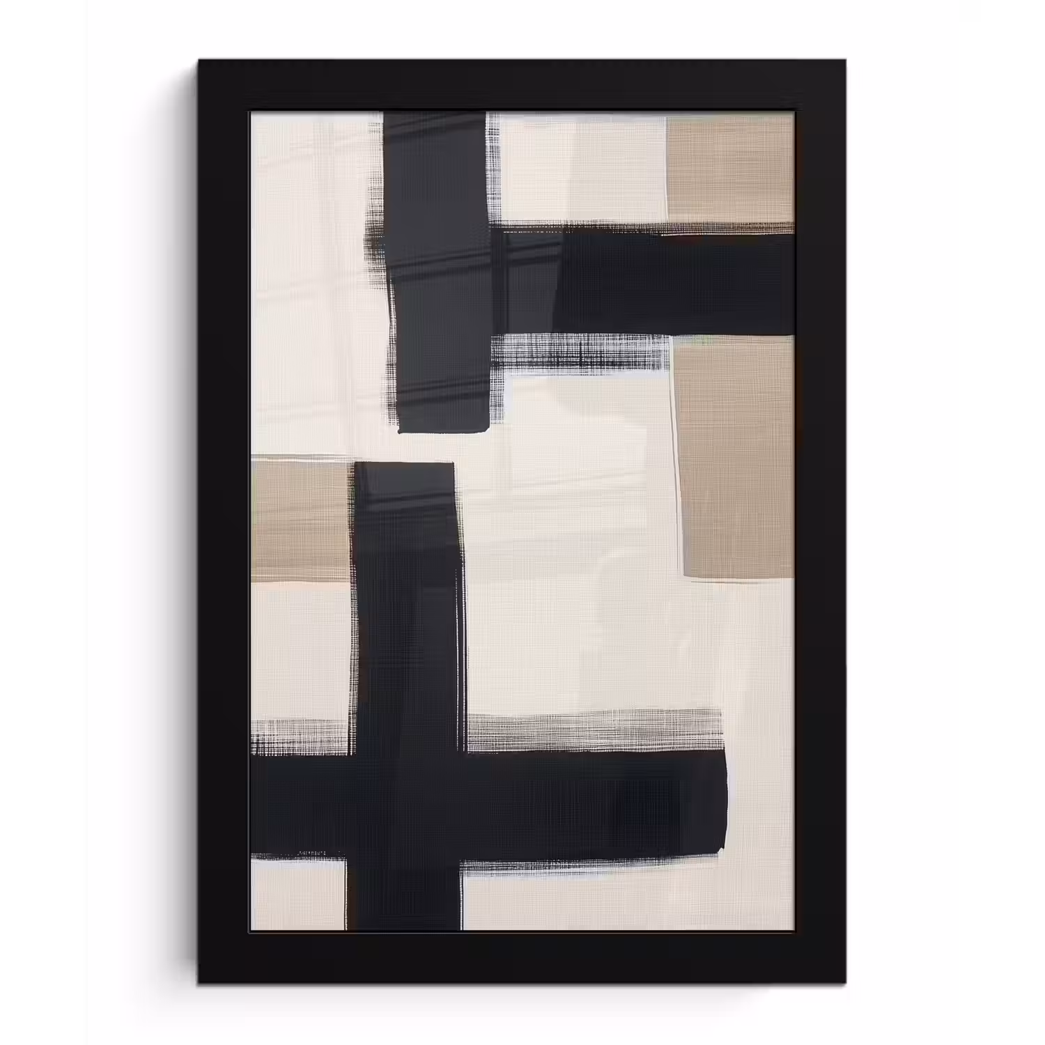 Zwart - Abstract - Japandi fotolijst zwart zonder passe partout klein -3d