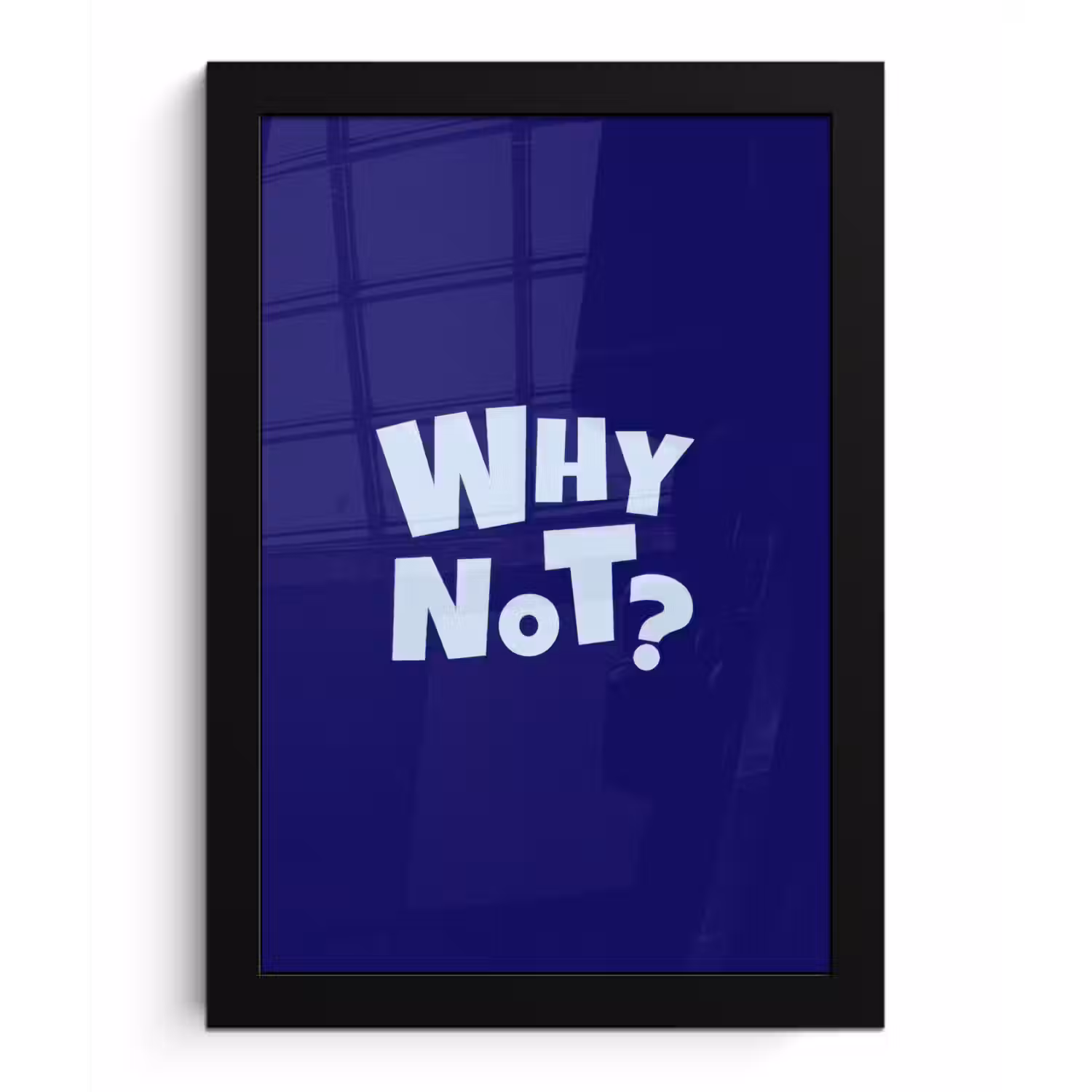 Blauw - Why not - Minimalistisch fotolijst zwart zonder passe partout klein -3d