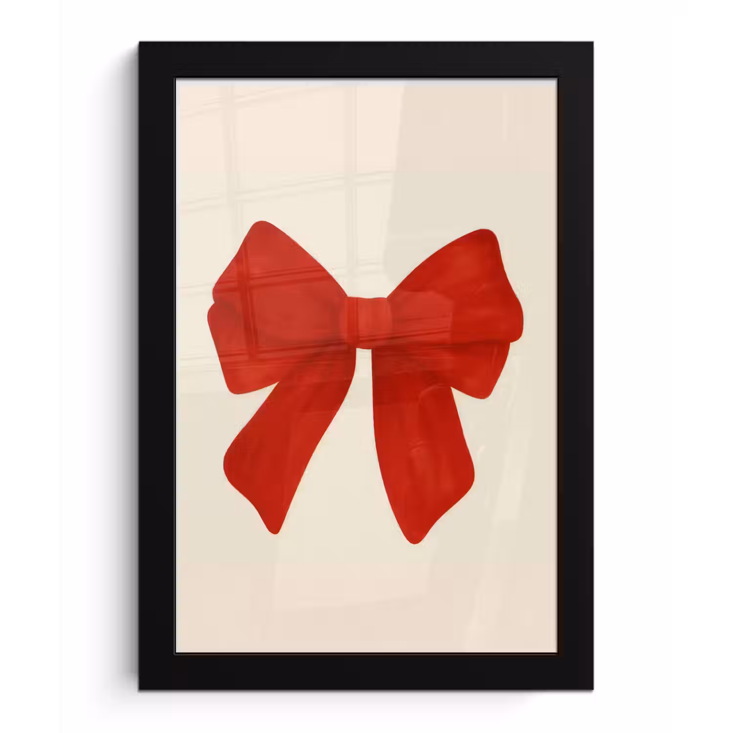 Strik - Symmetrisch - Rood - Lint fotolijst zwart zonder passe partout klein -3d