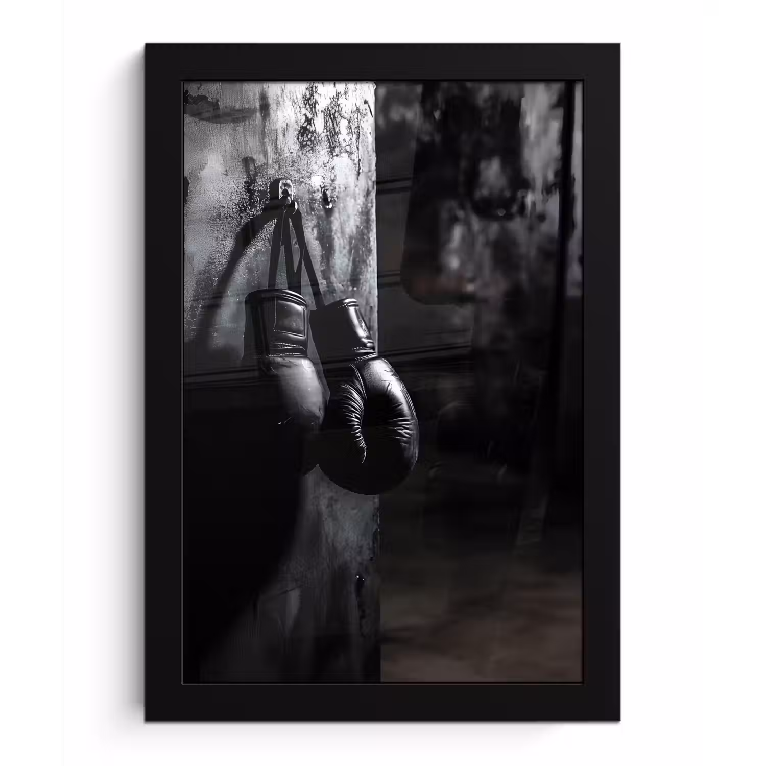 Bokshandschoenen - Muur - Duister - Zwart fotolijst zwart zonder passe partout klein -3d