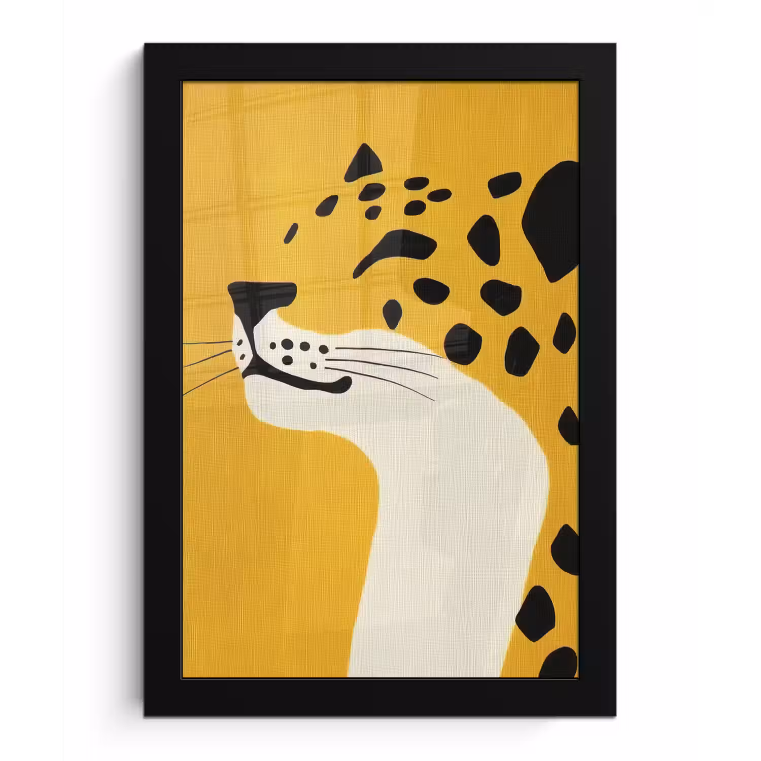 Cheetah - Illustratie - Geel fotolijst zwart zonder passe partout klein -3d