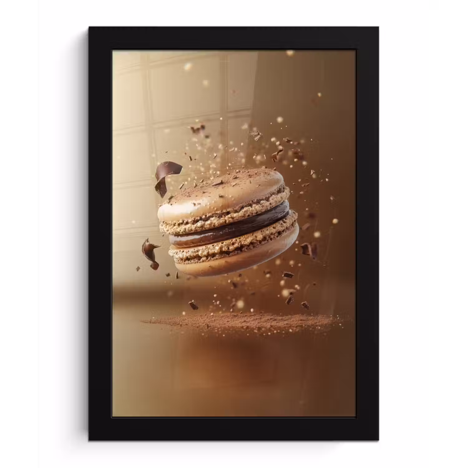 Chocolade - Macarons - Eten - Snoep fotolijst zwart zonder passe partout klein -3d