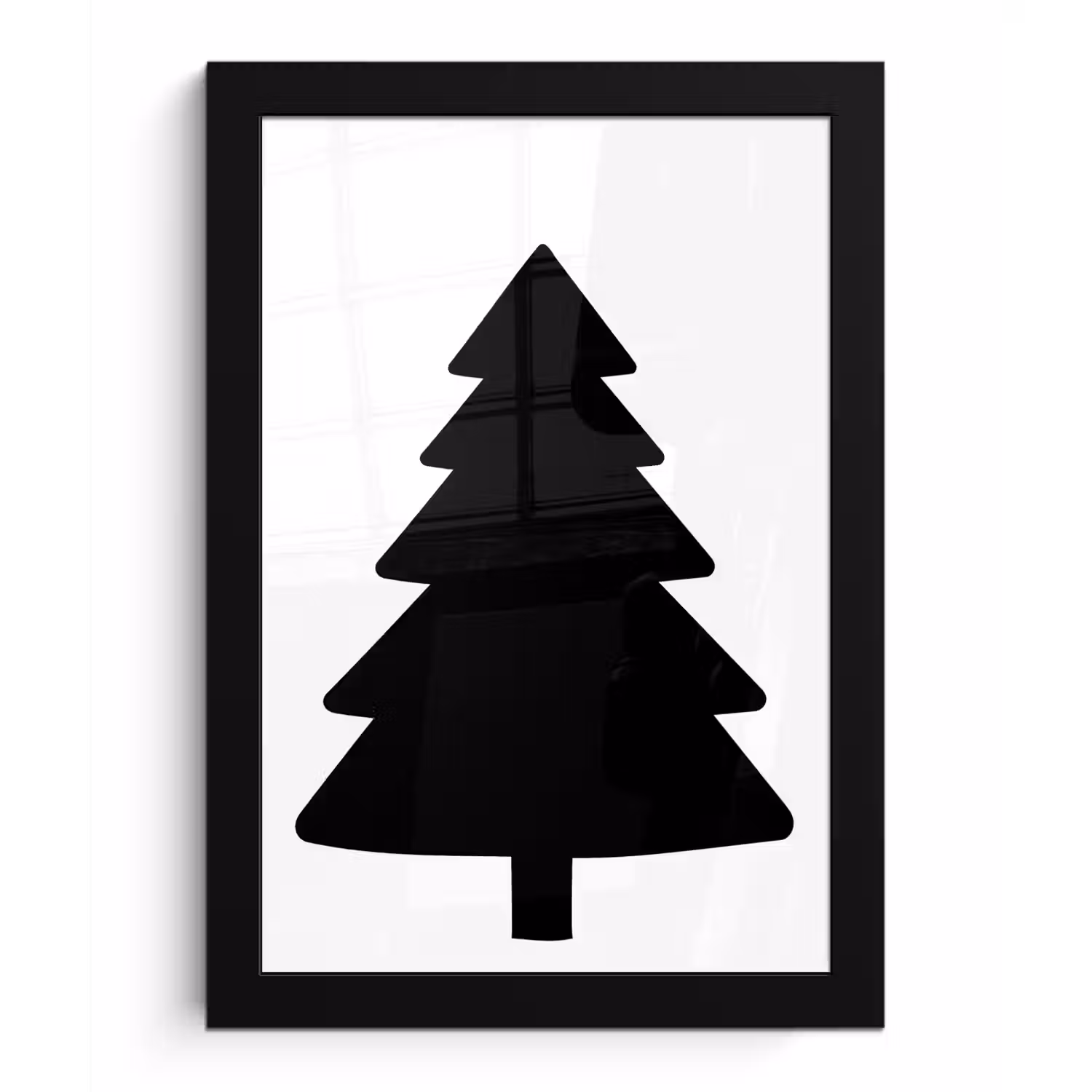 Kerstboom - Zwart - Kerstmis - Feest fotolijst zwart zonder passe partout klein -3d
