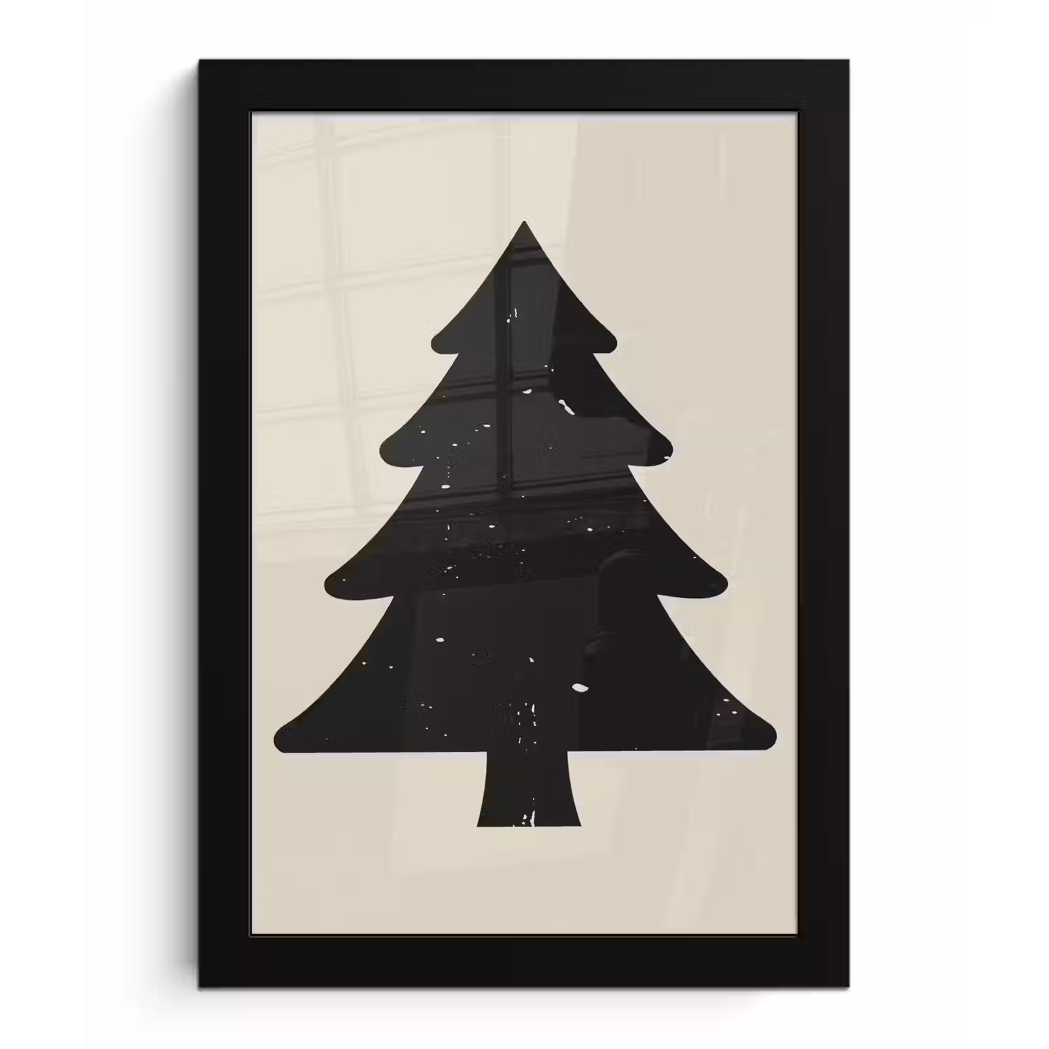 Kerstboom - Zwarte kerstboom - Boom - Japandi fotolijst zwart zonder passe partout klein -3d
