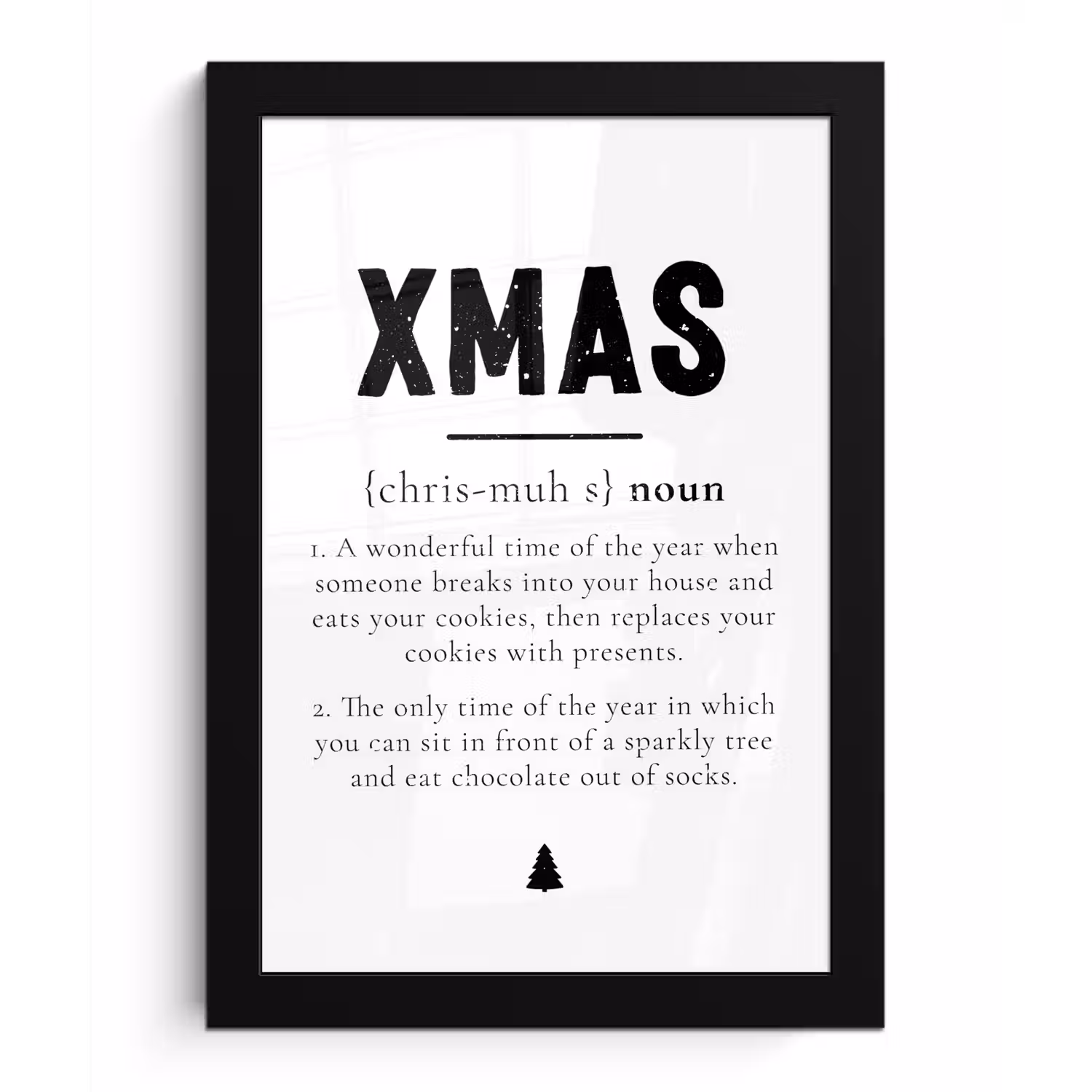 Kerst - Wit - Xmas - Quotes - Feestdagen fotolijst zwart zonder passe partout klein -3d