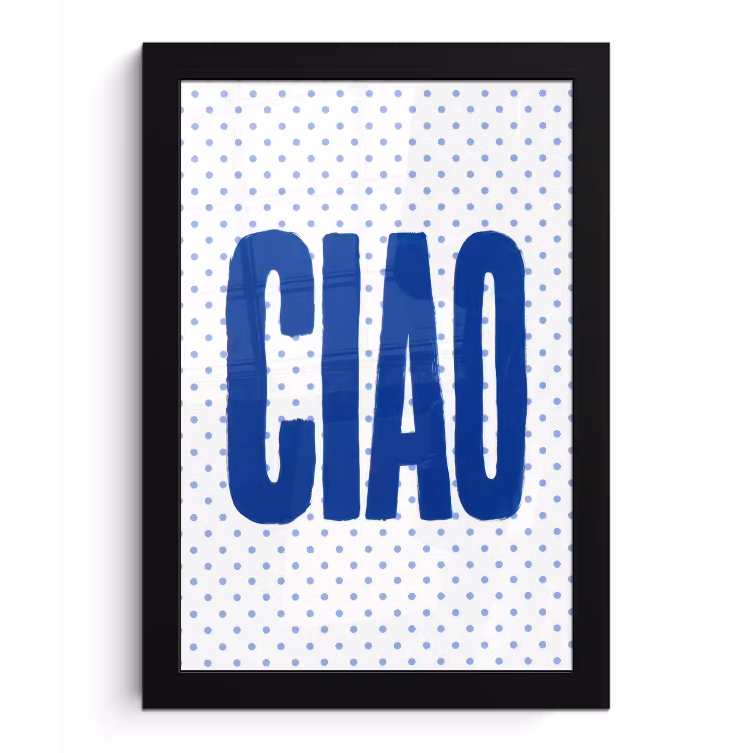 Ciao - Stippen - Roze - Wit fotolijst zwart zonder passe partout klein -3d