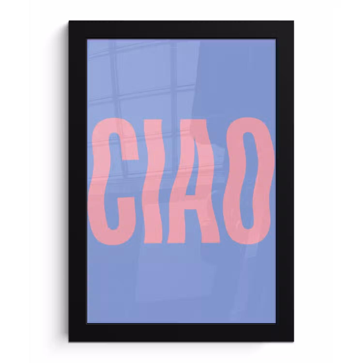 Ciao - Roze - Blauw - Golvend fotolijst zwart zonder passe partout klein -3d