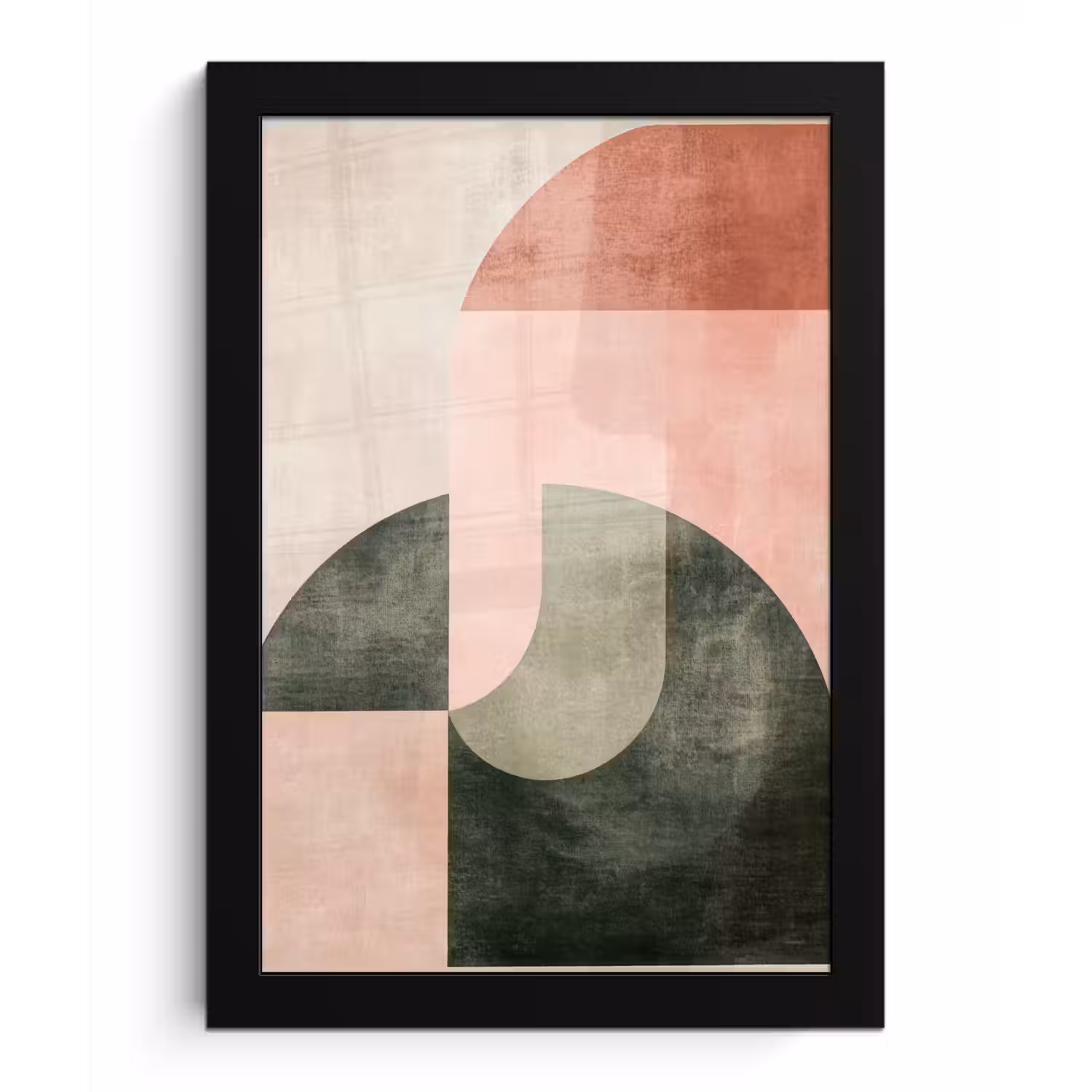 Cirkel - Abstract - Roze fotolijst zwart zonder passe partout klein -3d