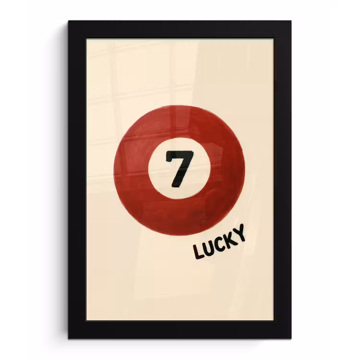 Cirkel - Zeven - Lucky - Rood fotolijst zwart zonder passe partout klein -3d