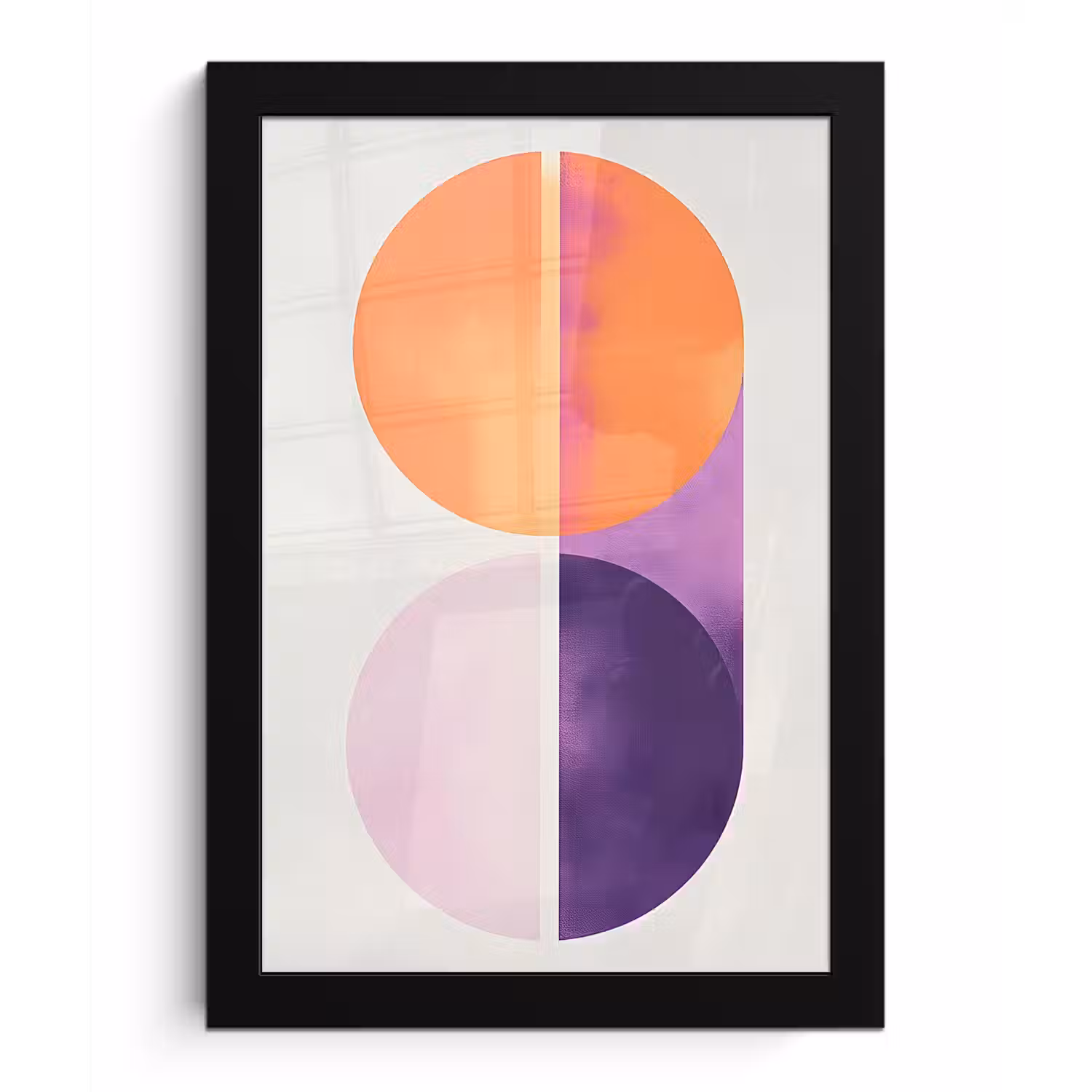 Cirkels - Abstract - Paars fotolijst zwart zonder passe partout klein -3d